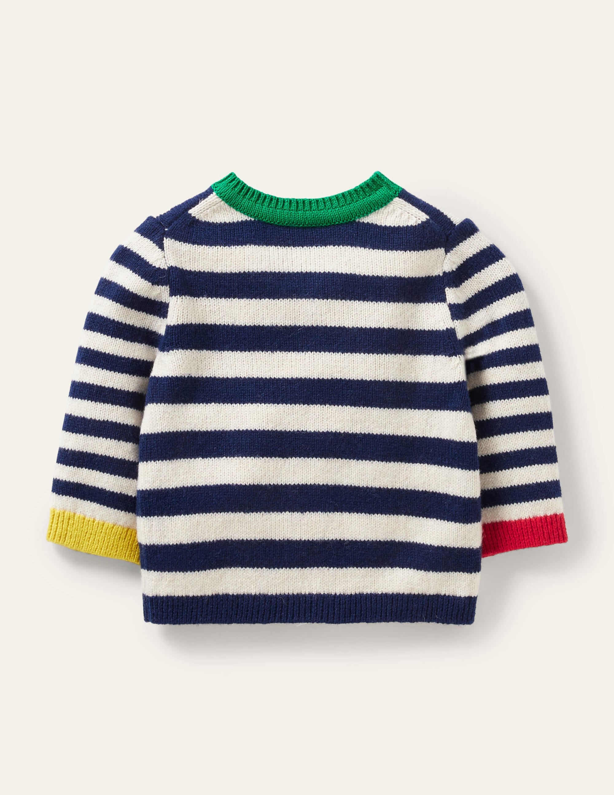 Fun Colourblock Cardigan-Starboard/Ivory Stripe - Image 2