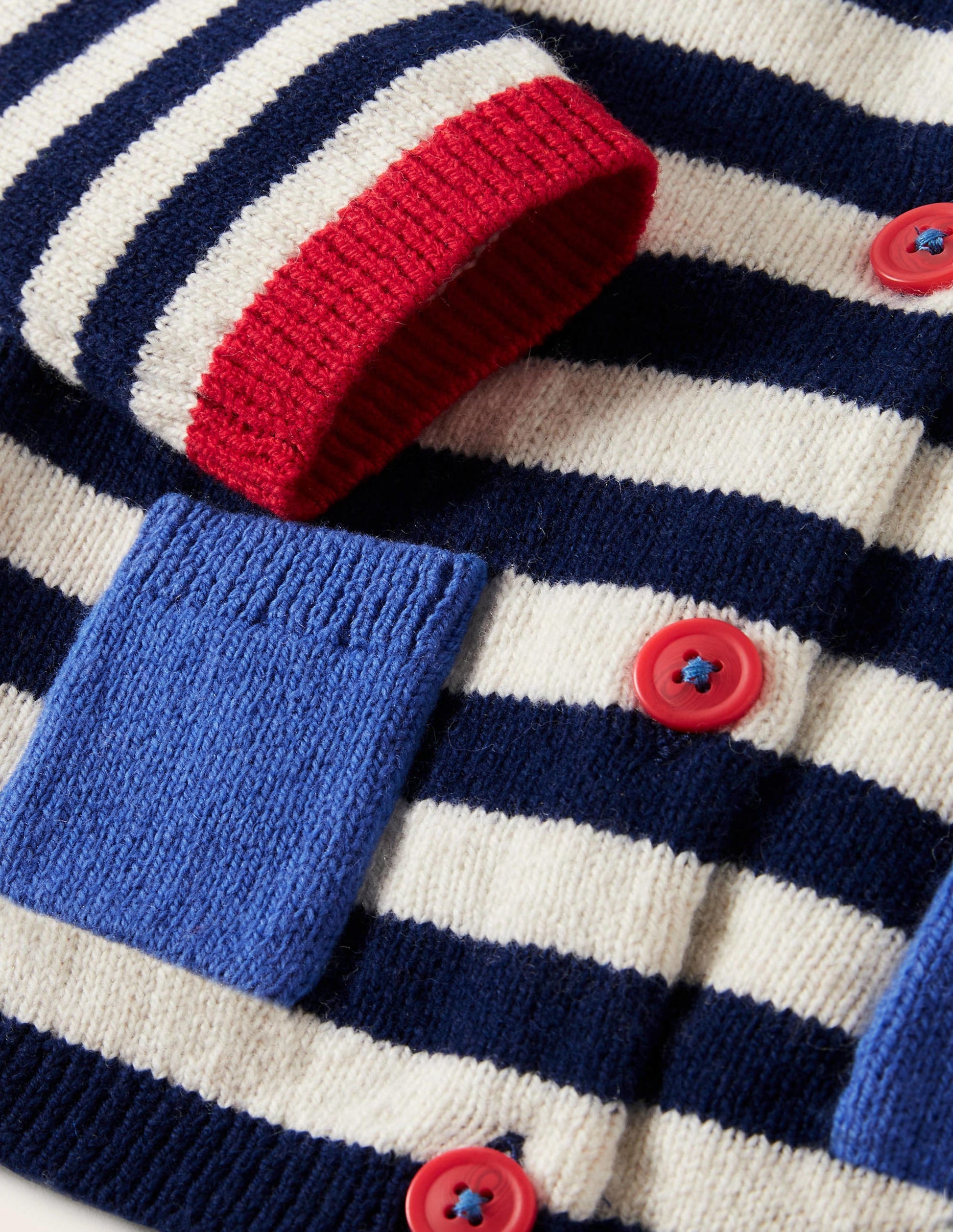 Fun Colourblock Cardigan-Starboard/Ivory Stripe-3