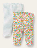 2 leggings-Lit de fleurs vintage multi