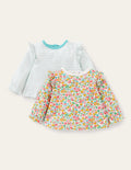 Oberteile im 2er-Pack-Bunt, Vintage-Blumenbeet