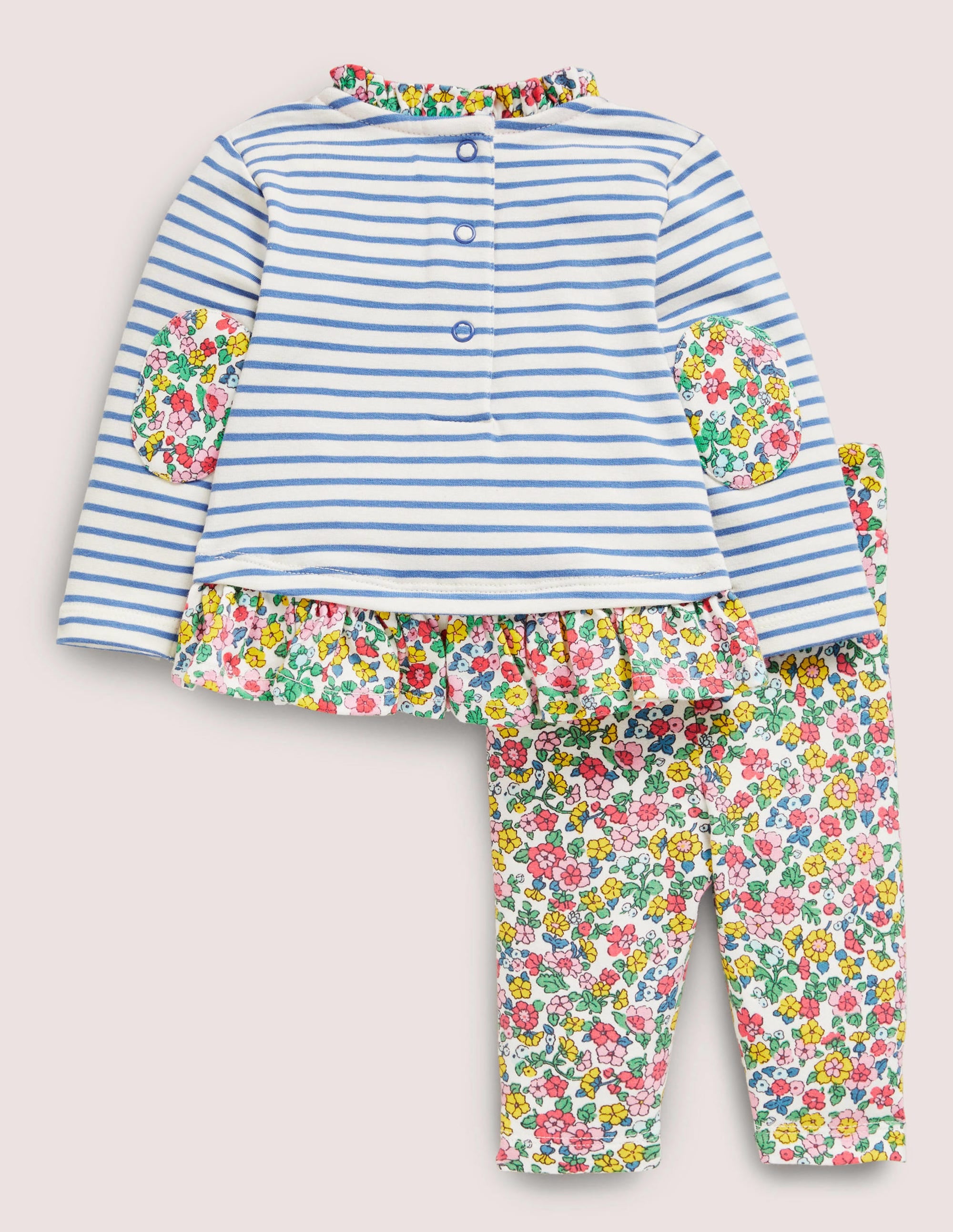 Jersey-Spielset mit Mustermix-Naturweiß/Blau, Vintage-Blumenbeet - Image 2