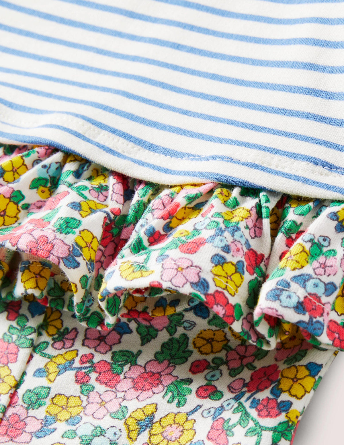 Jersey-Spielset mit Mustermix-Naturweiß/Blau, Vintage-Blumenbeet - Image 3