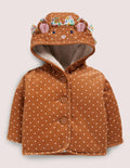 Cord-Jacke im Igeldesign-Karamellbonbonbraun, Igel