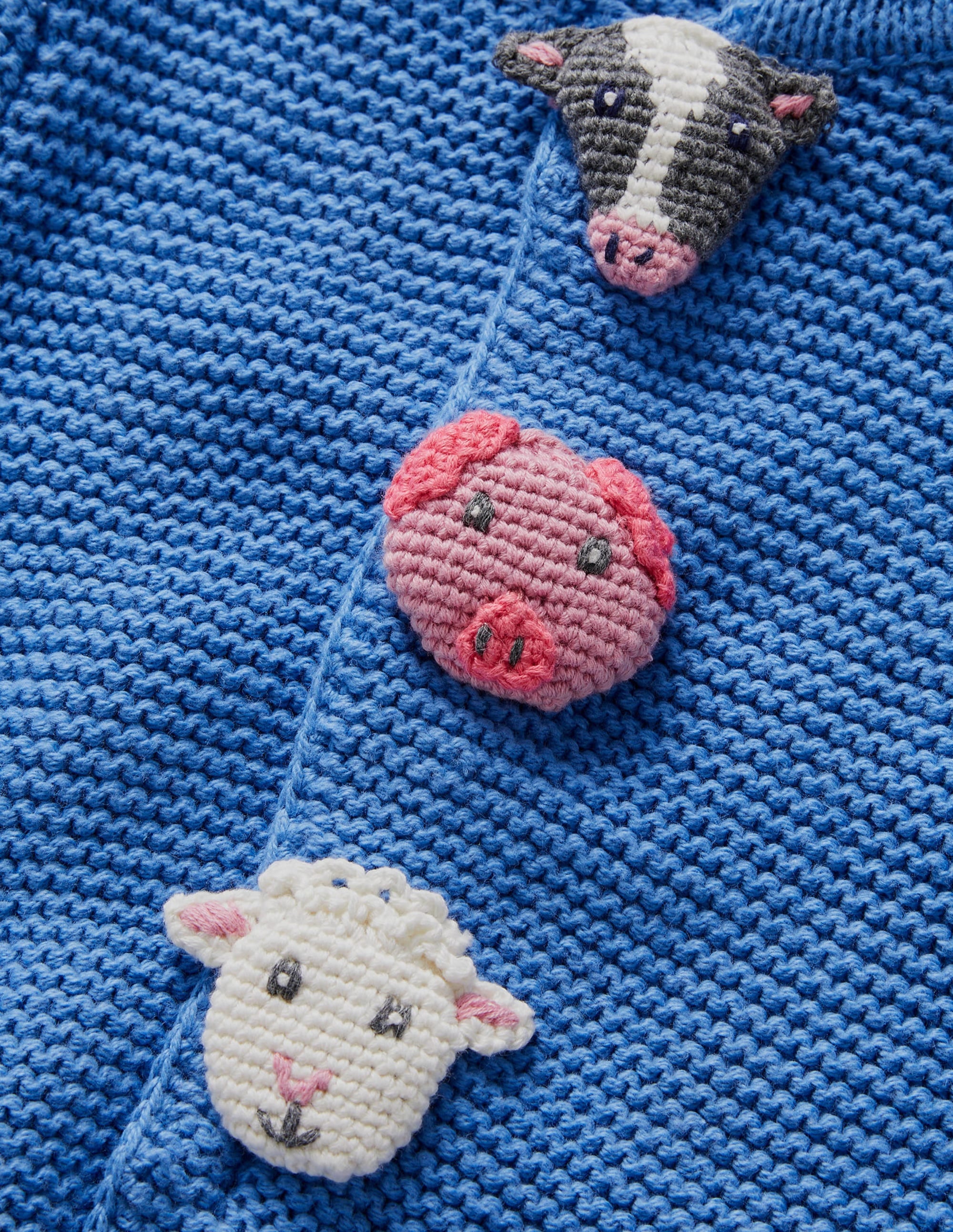 Blue Farm Animal Knitted Cardigan-Elizabethan Blue Farm Animal - Image 3