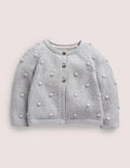 Gilet cosy en point noisette-Argenté chiné