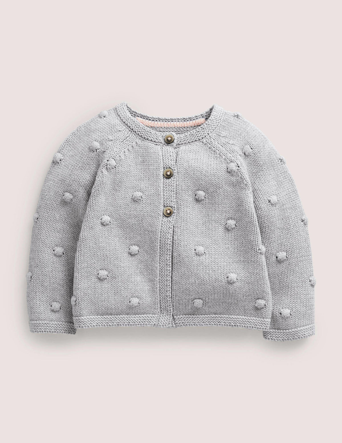 Gilet cosy en point noisette-Argenté chiné - Image 1