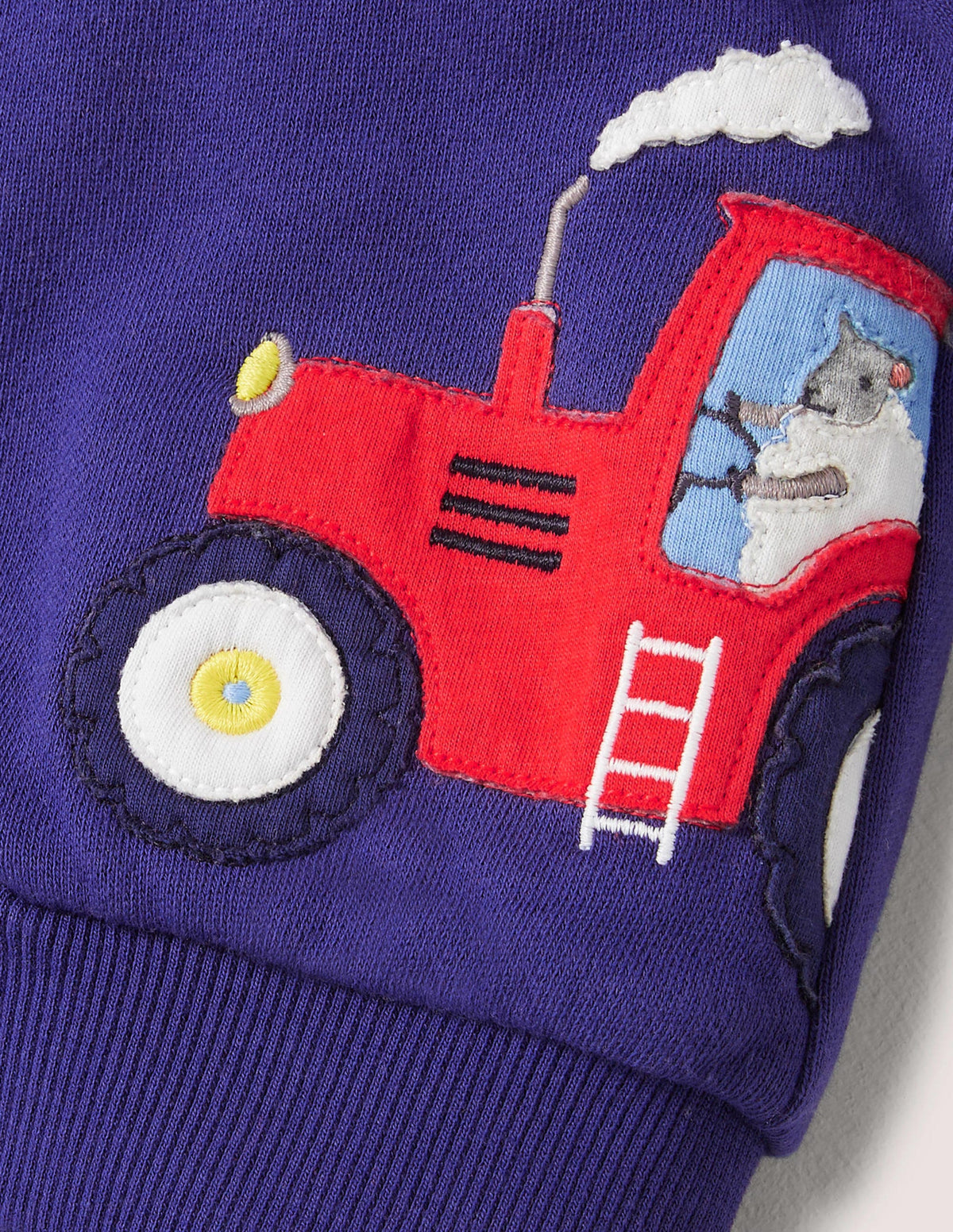 Sweat à capuche fourré à appliqué-Tracteur bleu tribord-3