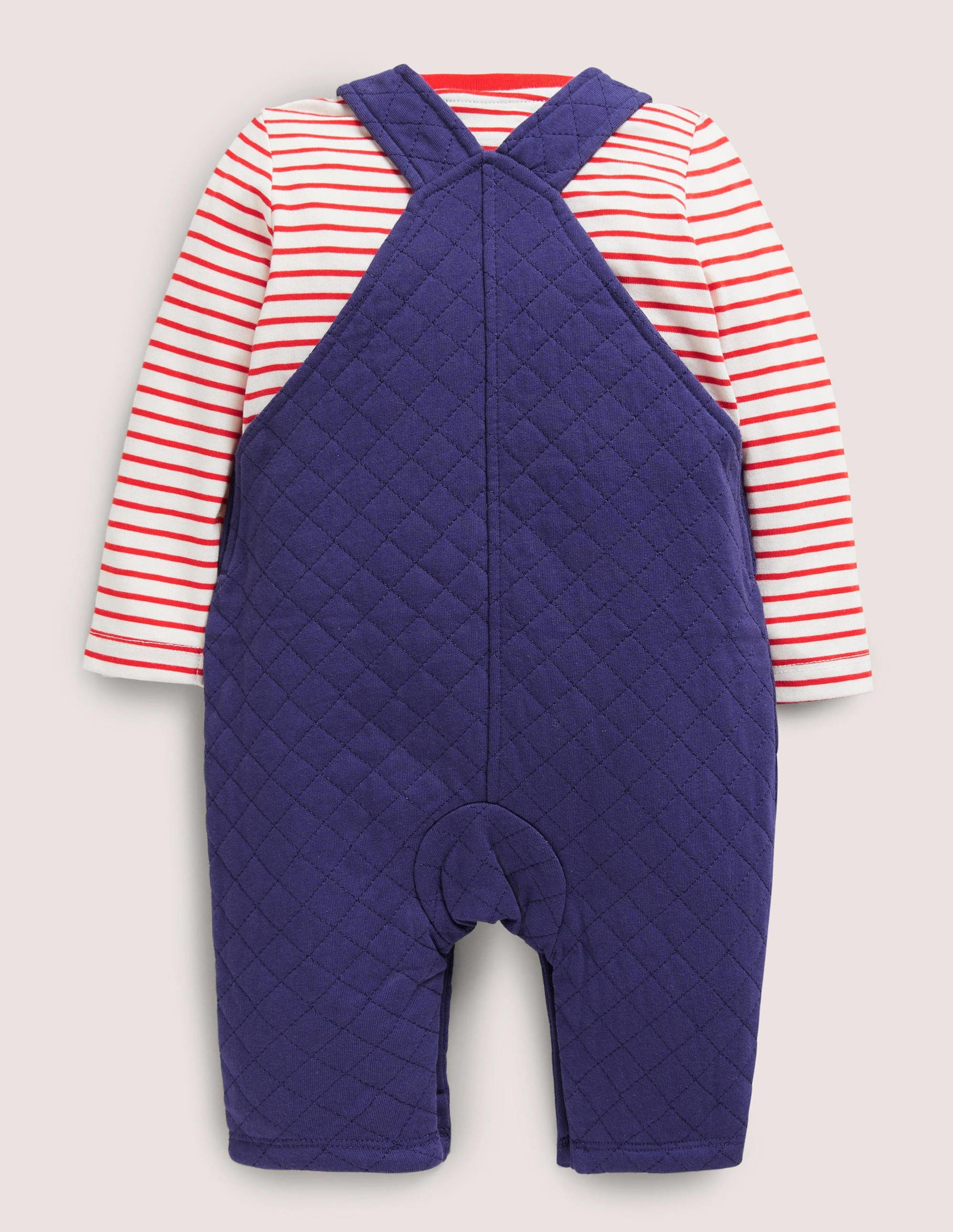 Quilted Dungaree Set-Starboard Blue-2