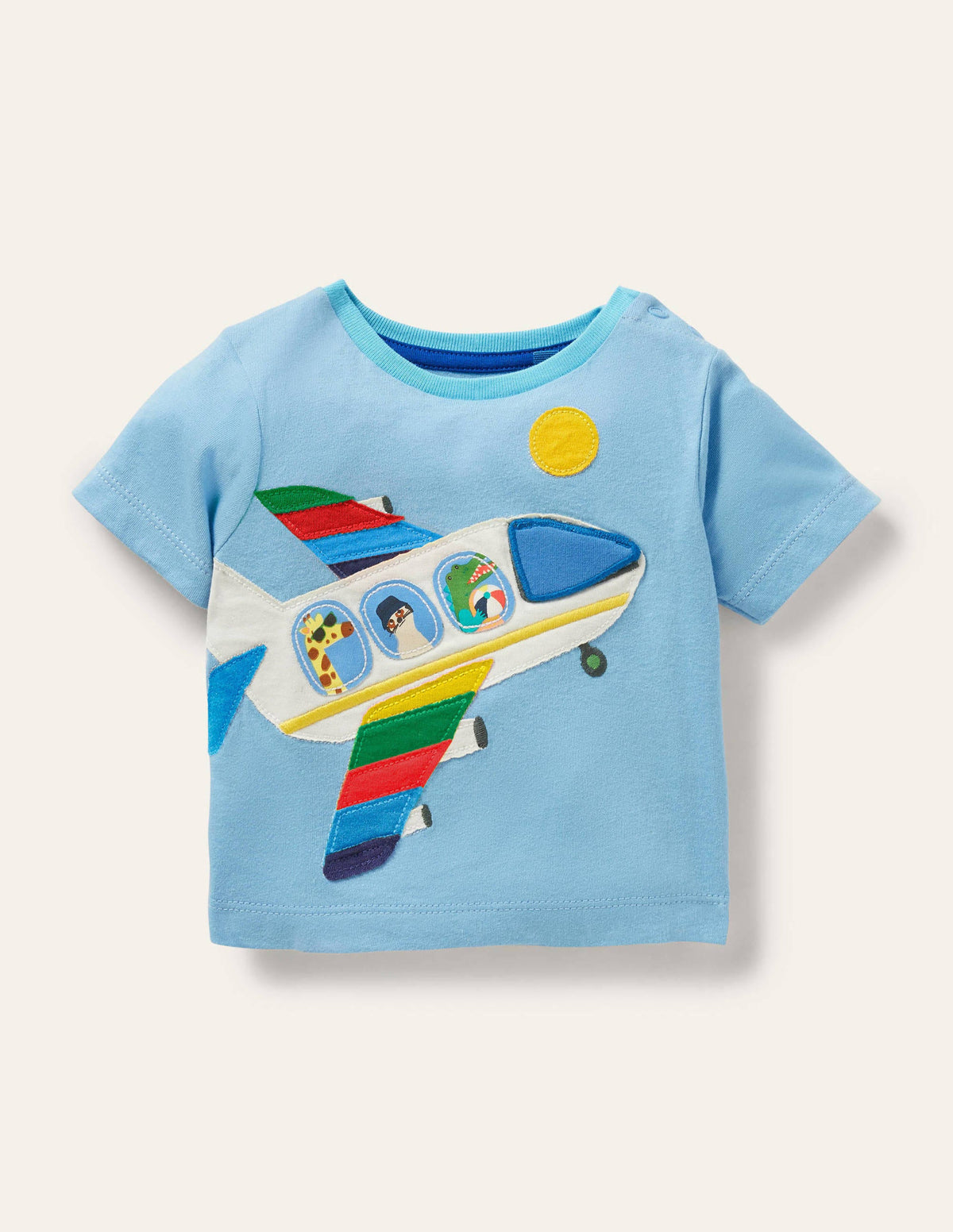 Jerseyoberteil mit Aufklappmotiv-Türkisblau, Flugzeug - Image 1