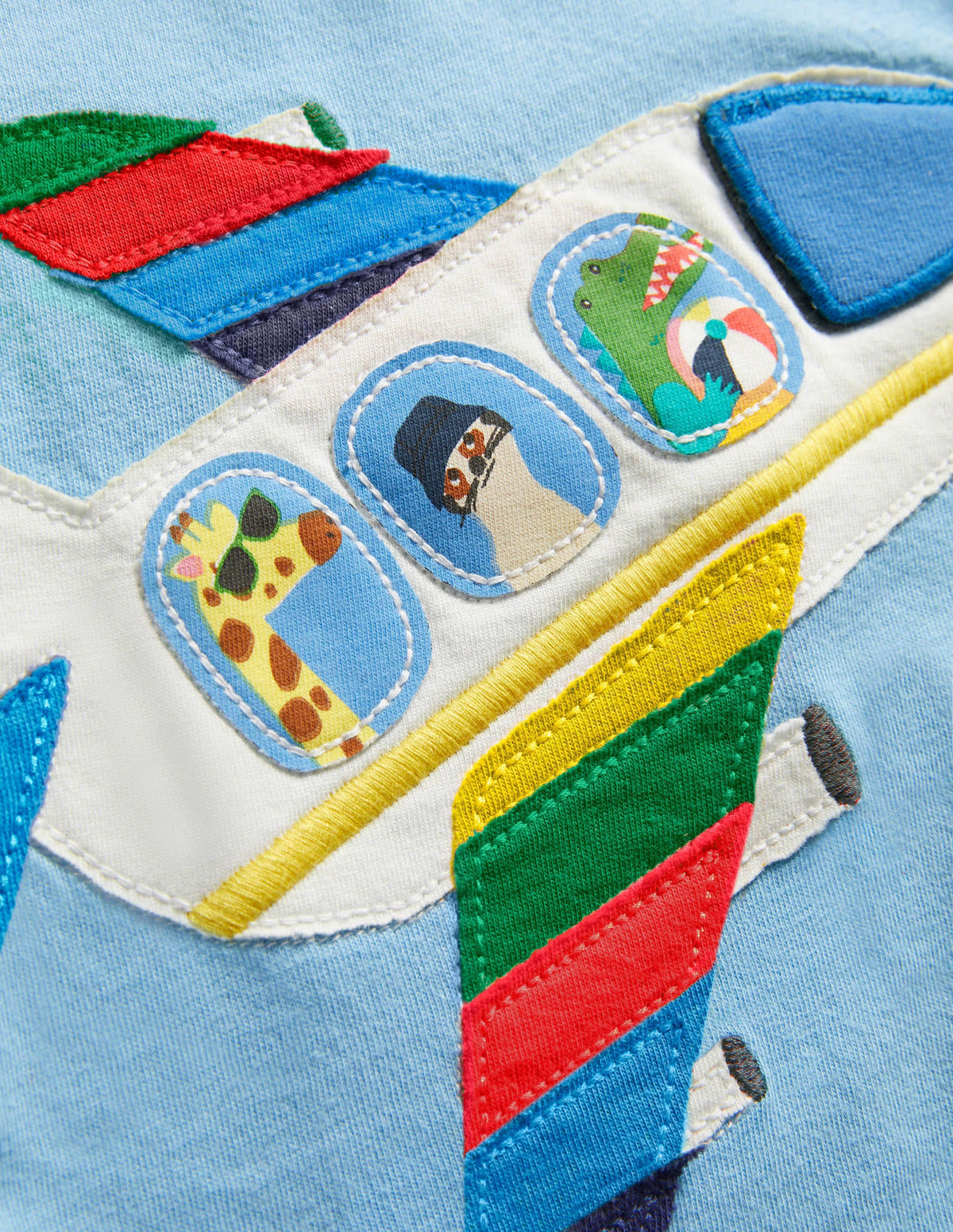 Jerseyoberteil mit Aufklappmotiv-Türkisblau, Flugzeug-3