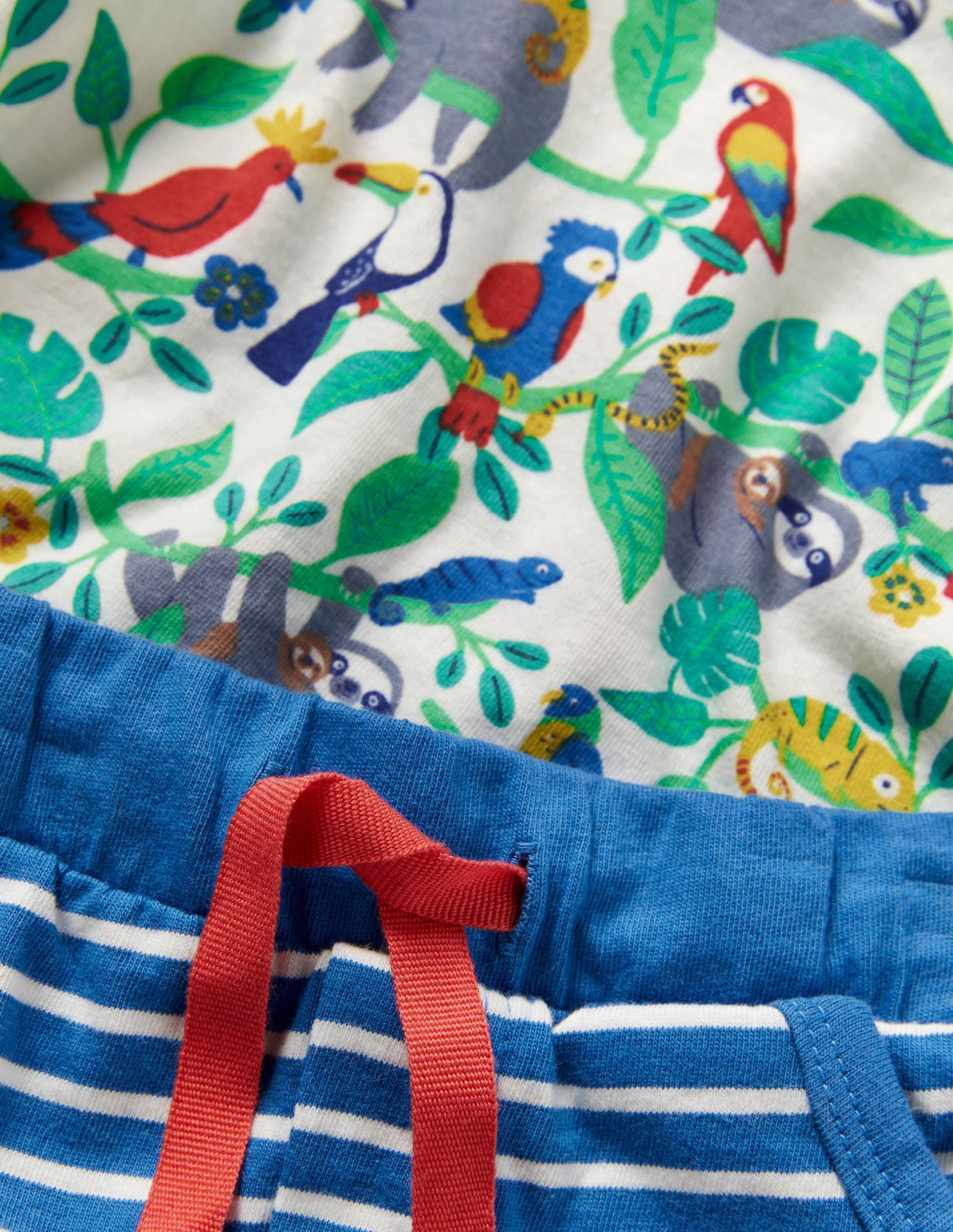 Set mit gemustertem T-Shirt und Shorts-Naturweiß, Faultiere-3