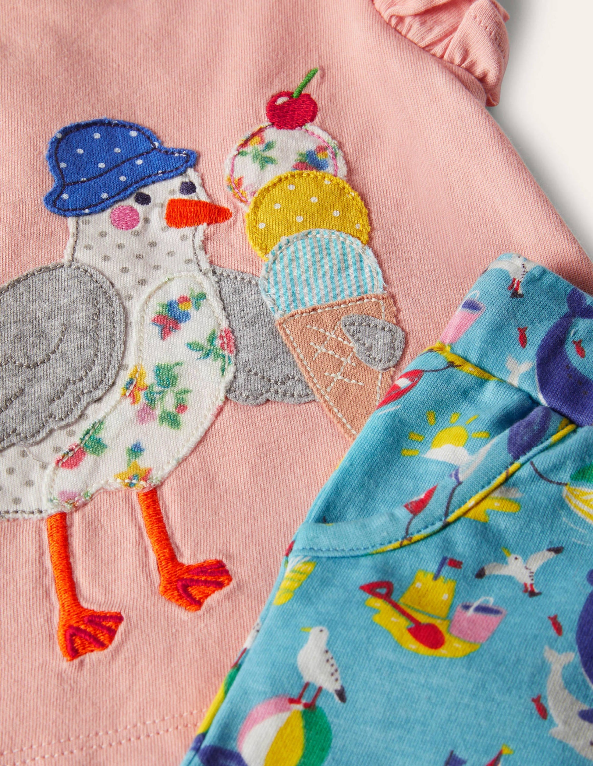 Frill Appliqué Playset-Aqua Coastal Seagull-3