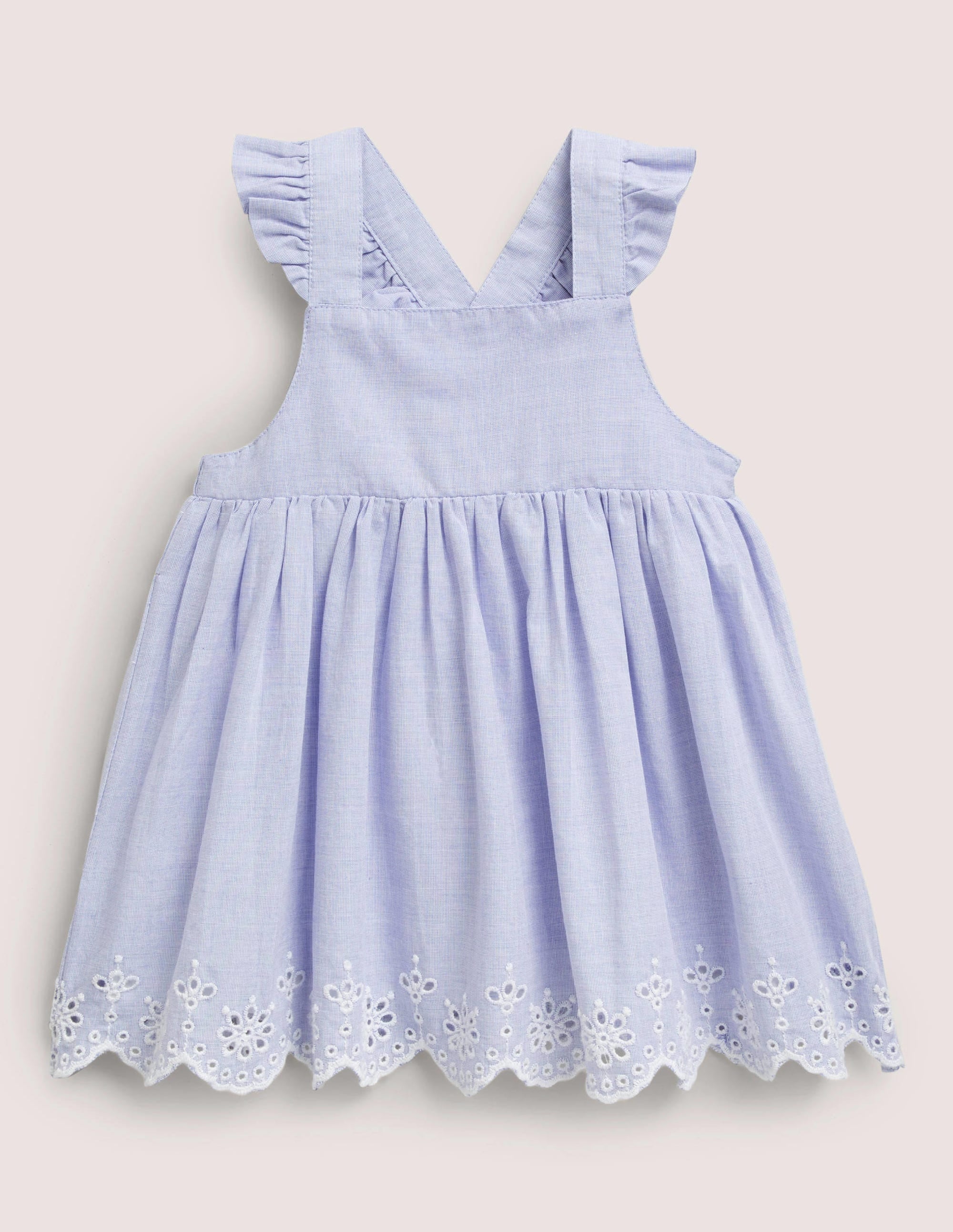Gewebtes, besticktes Schürzenkleid-Faux-Uni - Image 1