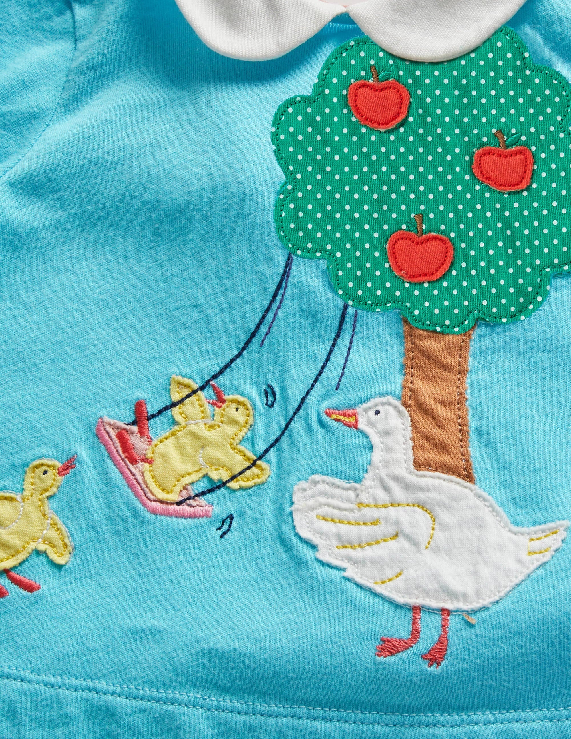 Top en jersey à col et appliqué-Canards bleu aigue-marine - Image 3