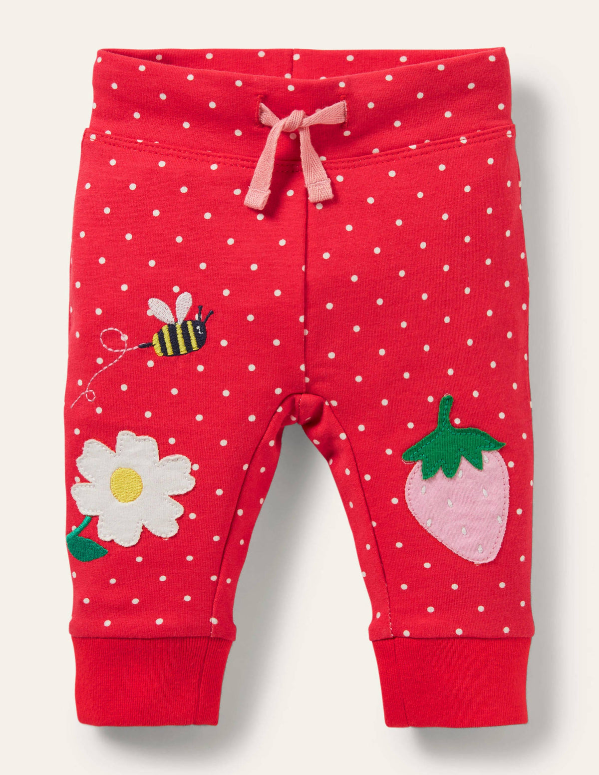 Jerseyhose mit Applikation-Erdbeerkuchen, Pünktchen-1