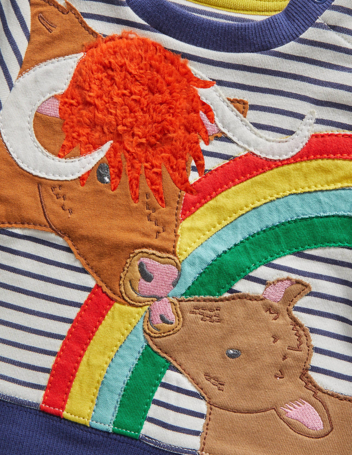 Sweat à appliqué-Vaches ivoire/bleu tribord - Image 3