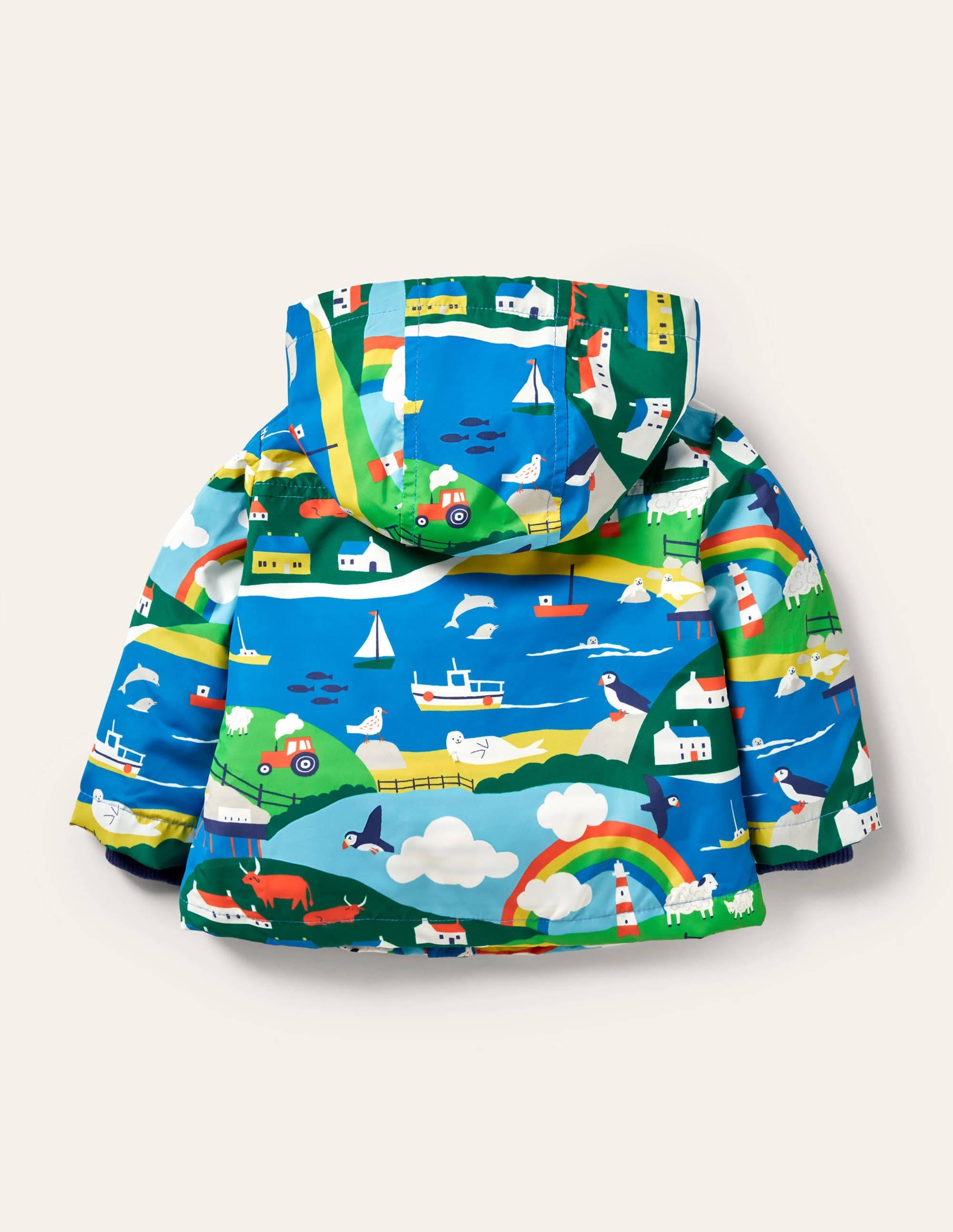 Gemusterte 3-in-1-Jacke-Bunt, Küstenszene - Image 2