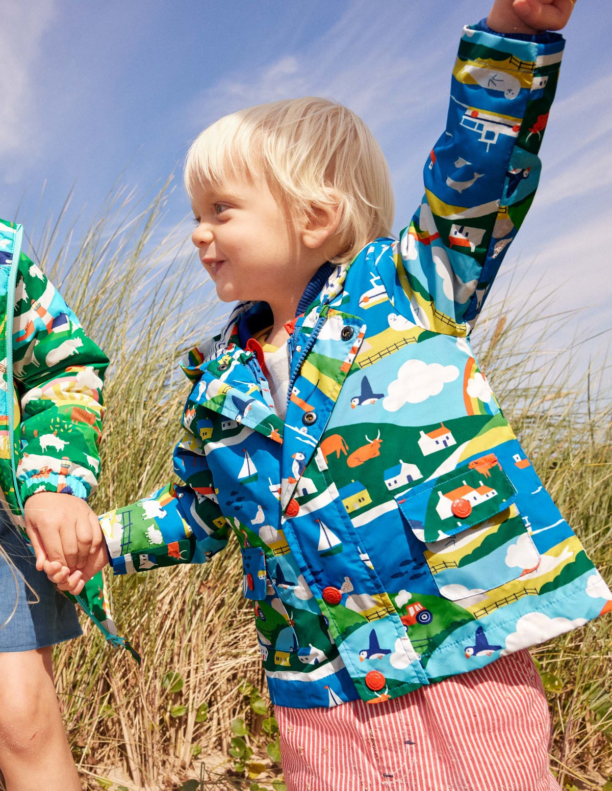 Gemusterte 3-in-1-Jacke-Bunt, Küstenszene-4
