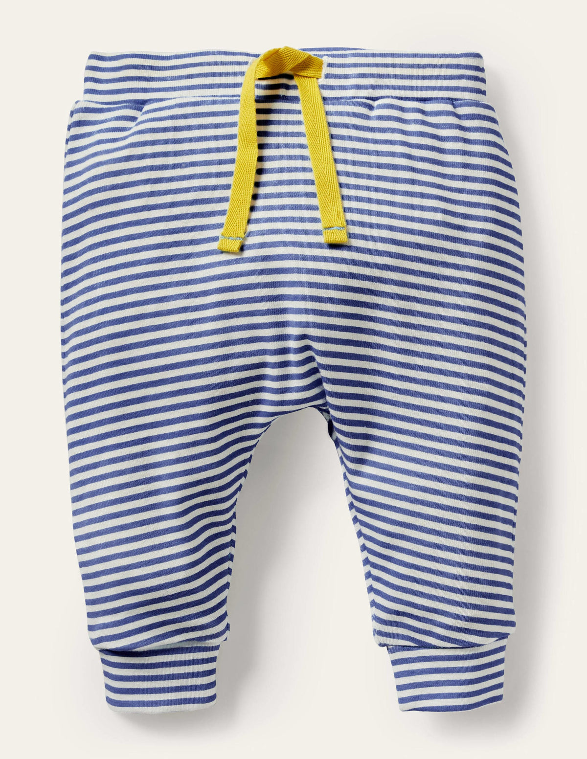 Pantalon bio GOTS pour nouveau-né-Ivoire/bleu tribord-1