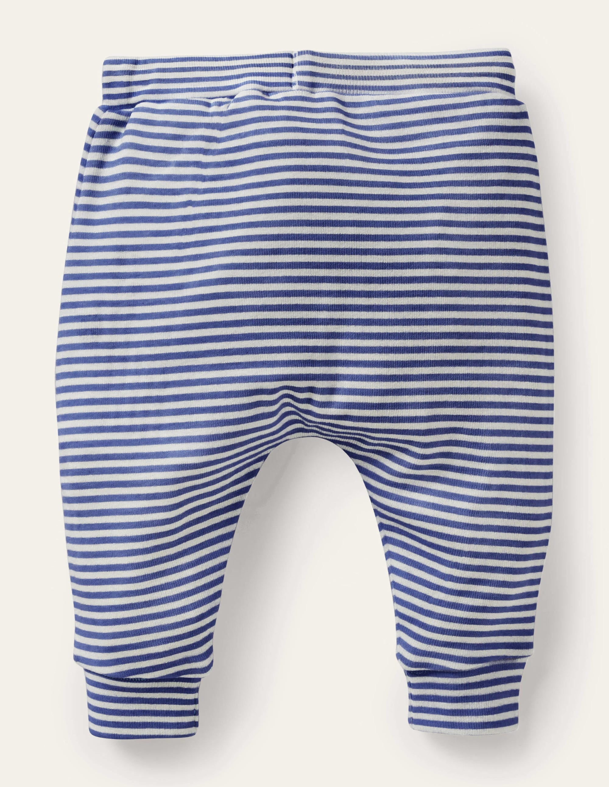 Pantalon bio GOTS pour nouveau-né-Ivoire/bleu tribord - Image 2
