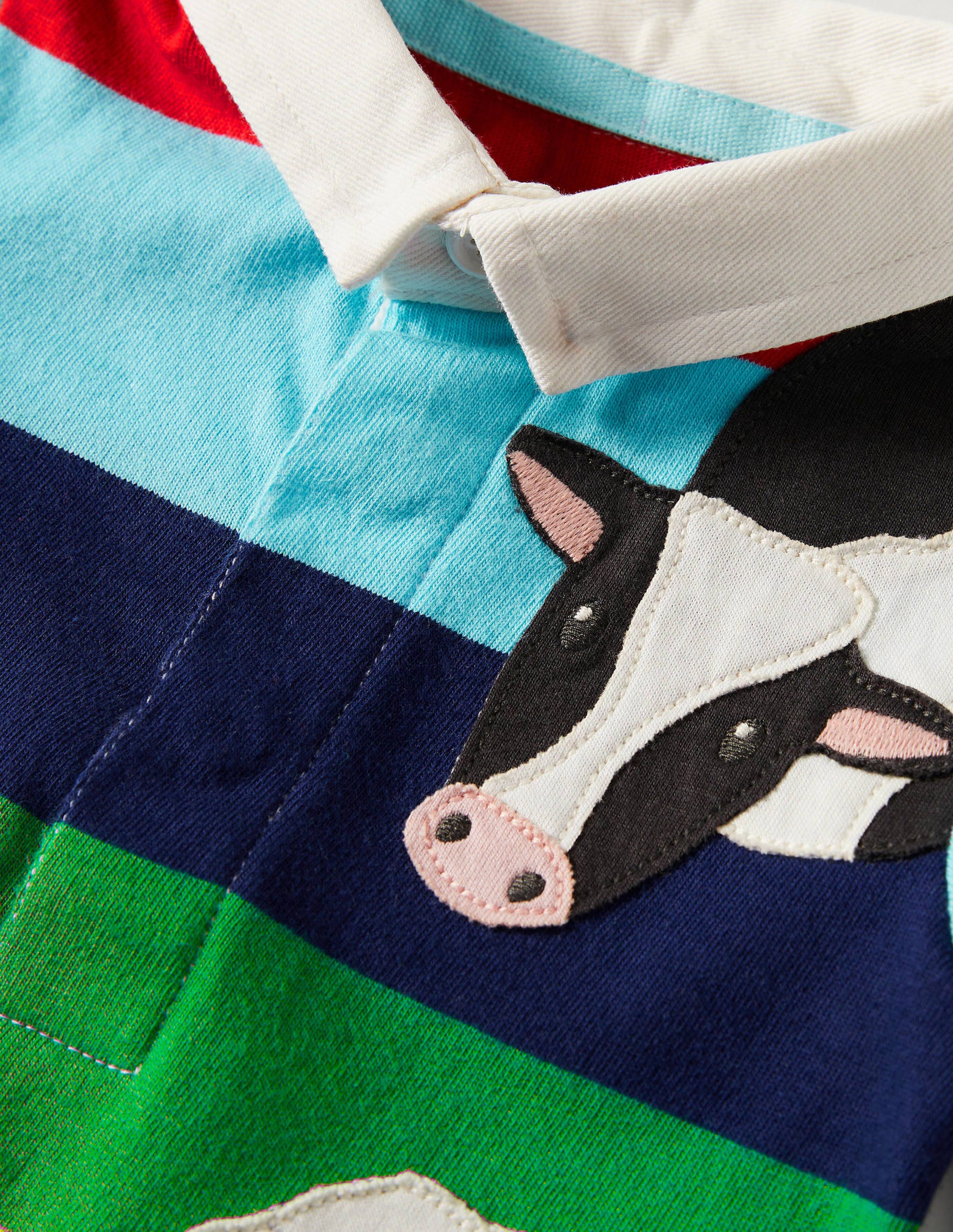 Appliqué Rugby T-shirt-Multi Rainbow - Image 3