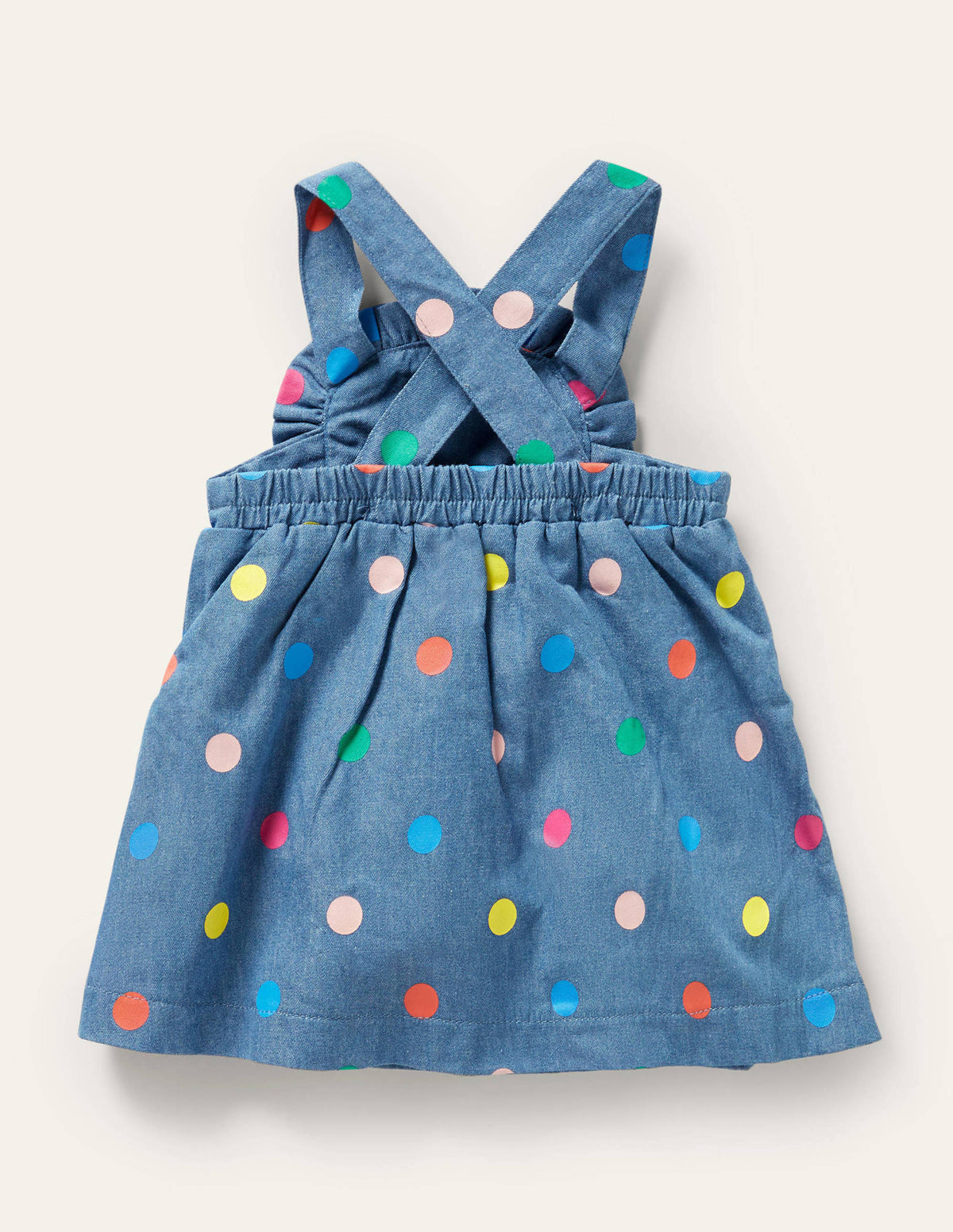 Schürzenkleid mit bunten Punkten-Faux-Uni, Bunte Tupfen - Image 2