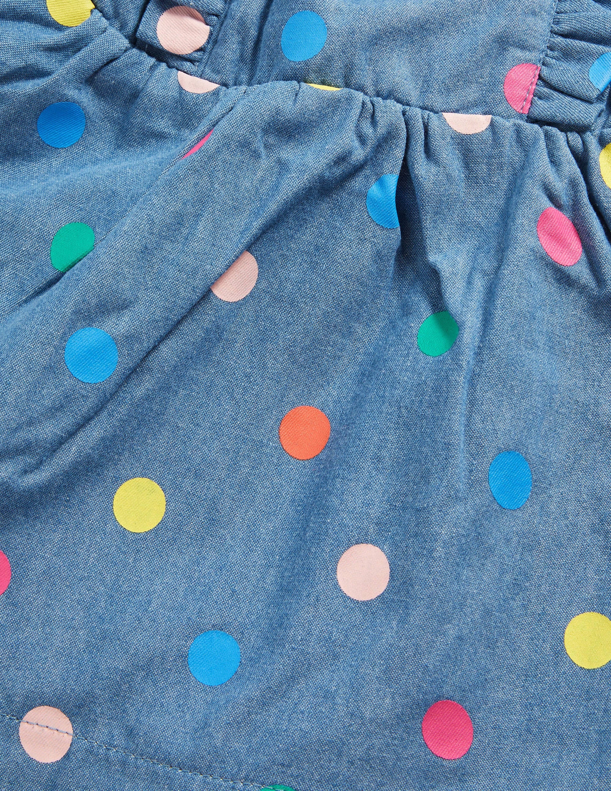 Schürzenkleid mit bunten Punkten-Faux-Uni, Bunte Tupfen - Image 3