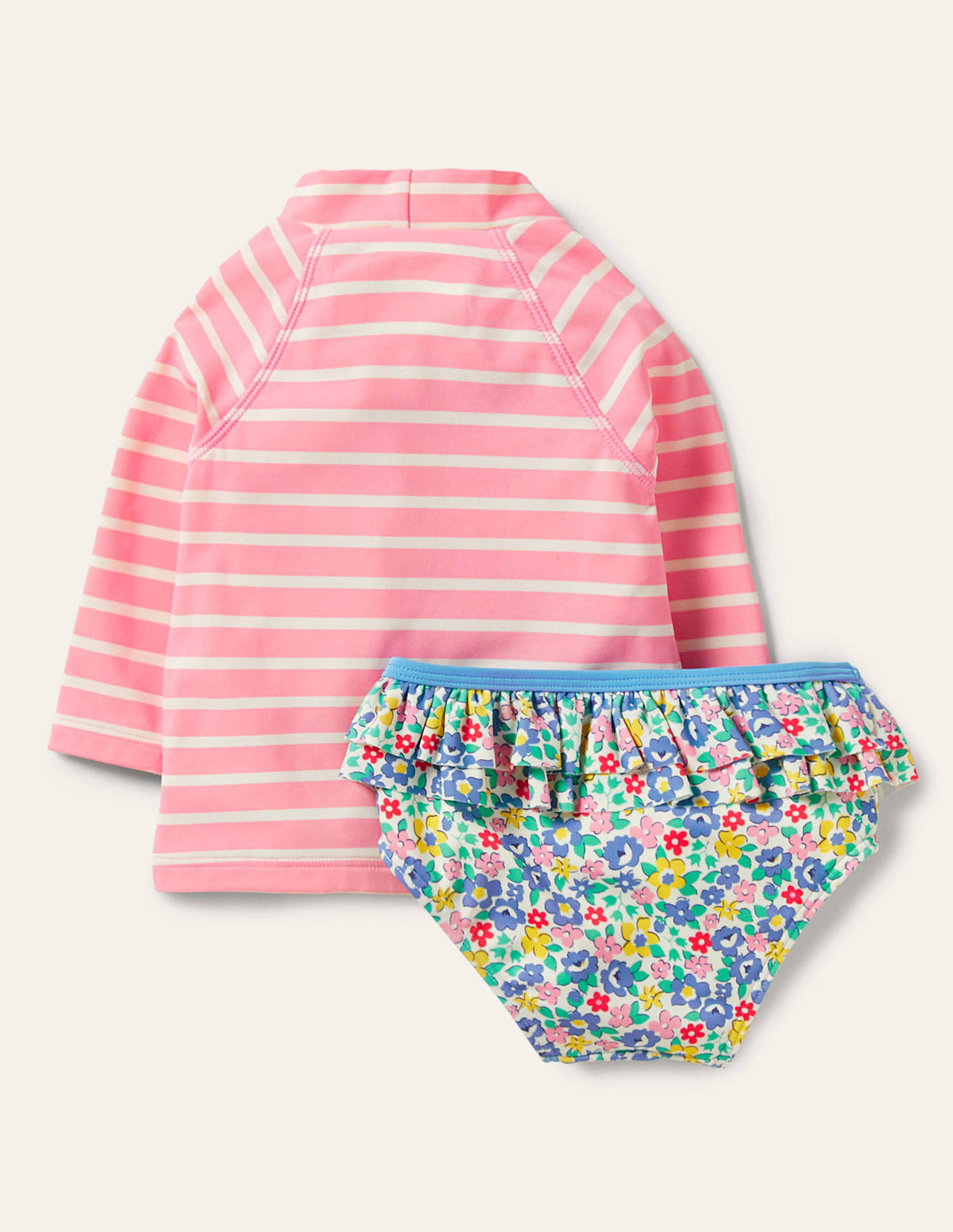 Badeset mit USF-Langarmshirt-Limonadenrosa/Naturweiß, Enten - Image 2
