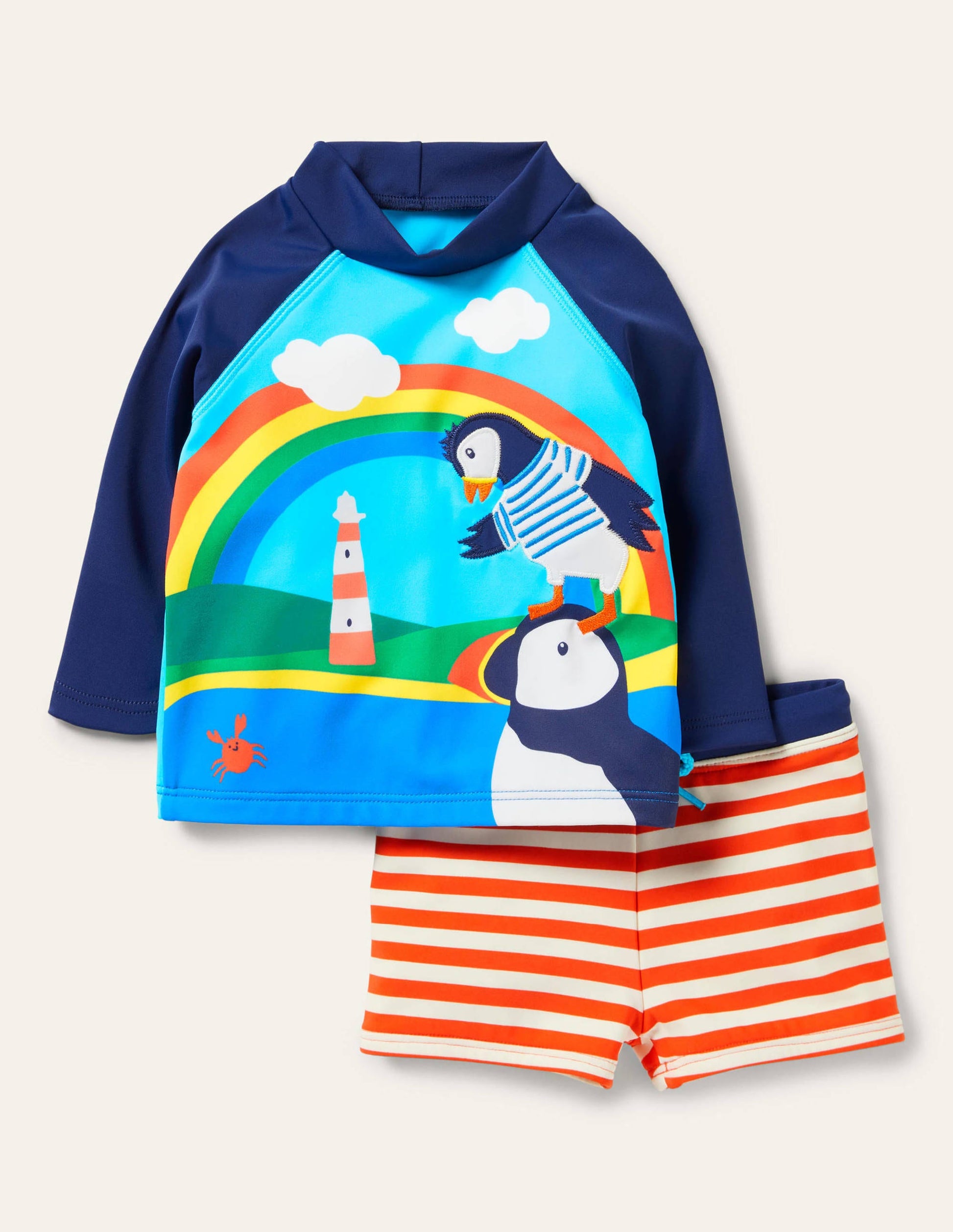 Badeset mit USF-Langarmshirt-Papageitaucher-Szene-1