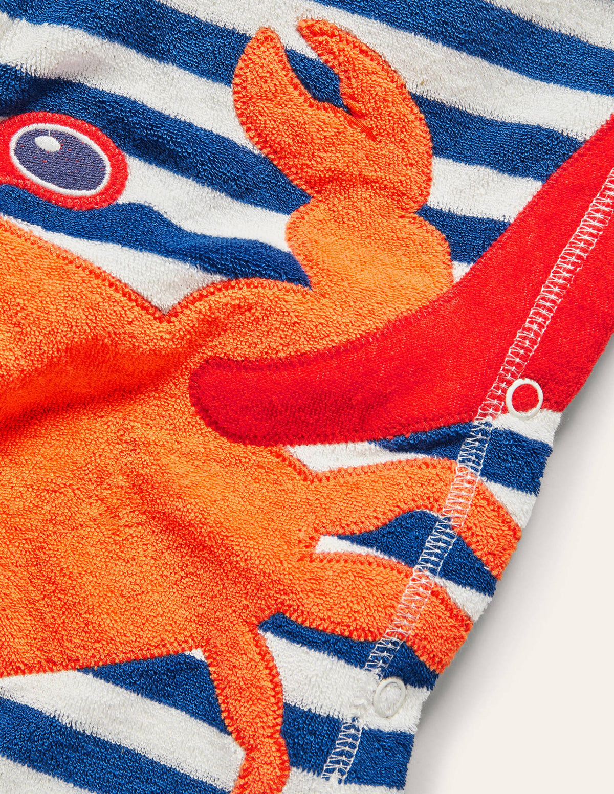 Frottee-Kapuzenponcho mit Krabbenmotiv-Marokkoblau/Naturweiß, Krabbe - Image 3