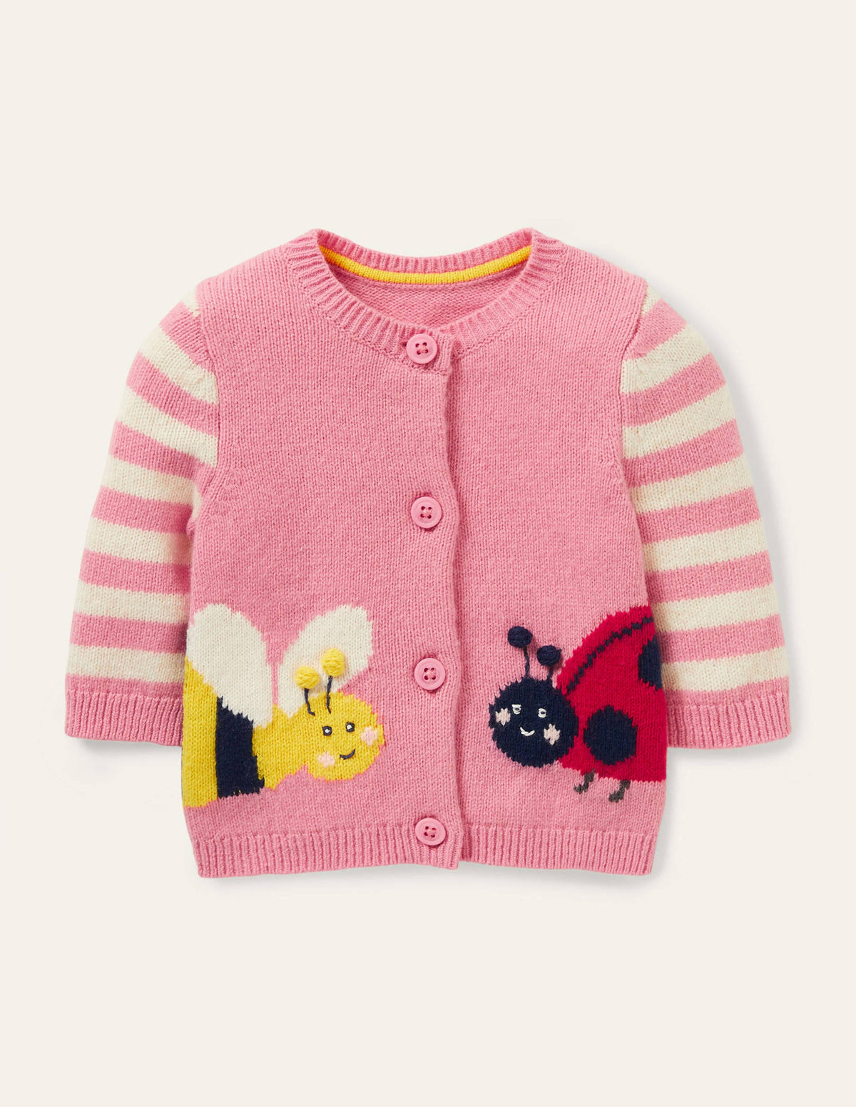 Gilet brodé fun-Limonade rose, coccinelle-1