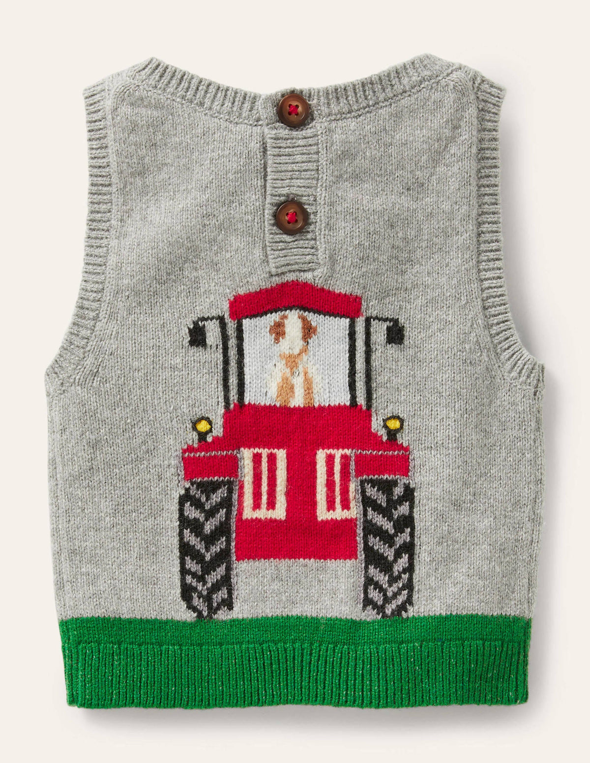 Tractor Knitted Tank Top-Grey Marl Tractor - Image 2