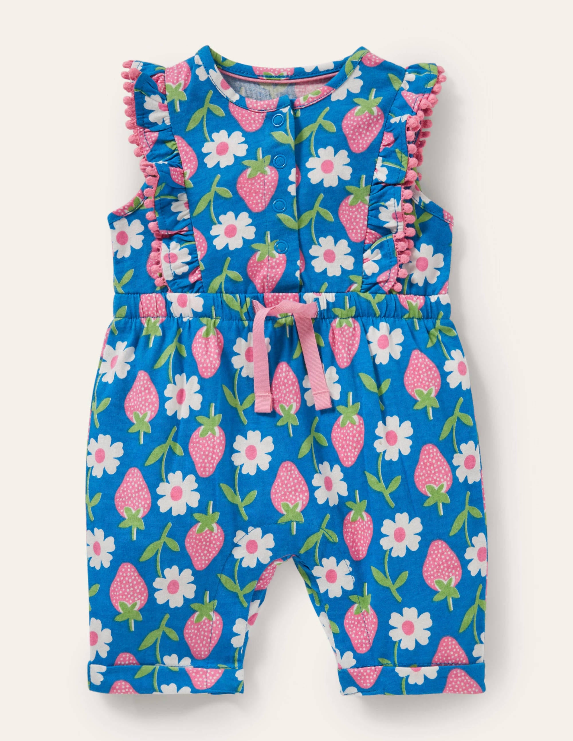 Jersey-Einteiler mit Rüschen-Leuchtendes Marineblau Erdbeere - Image 1