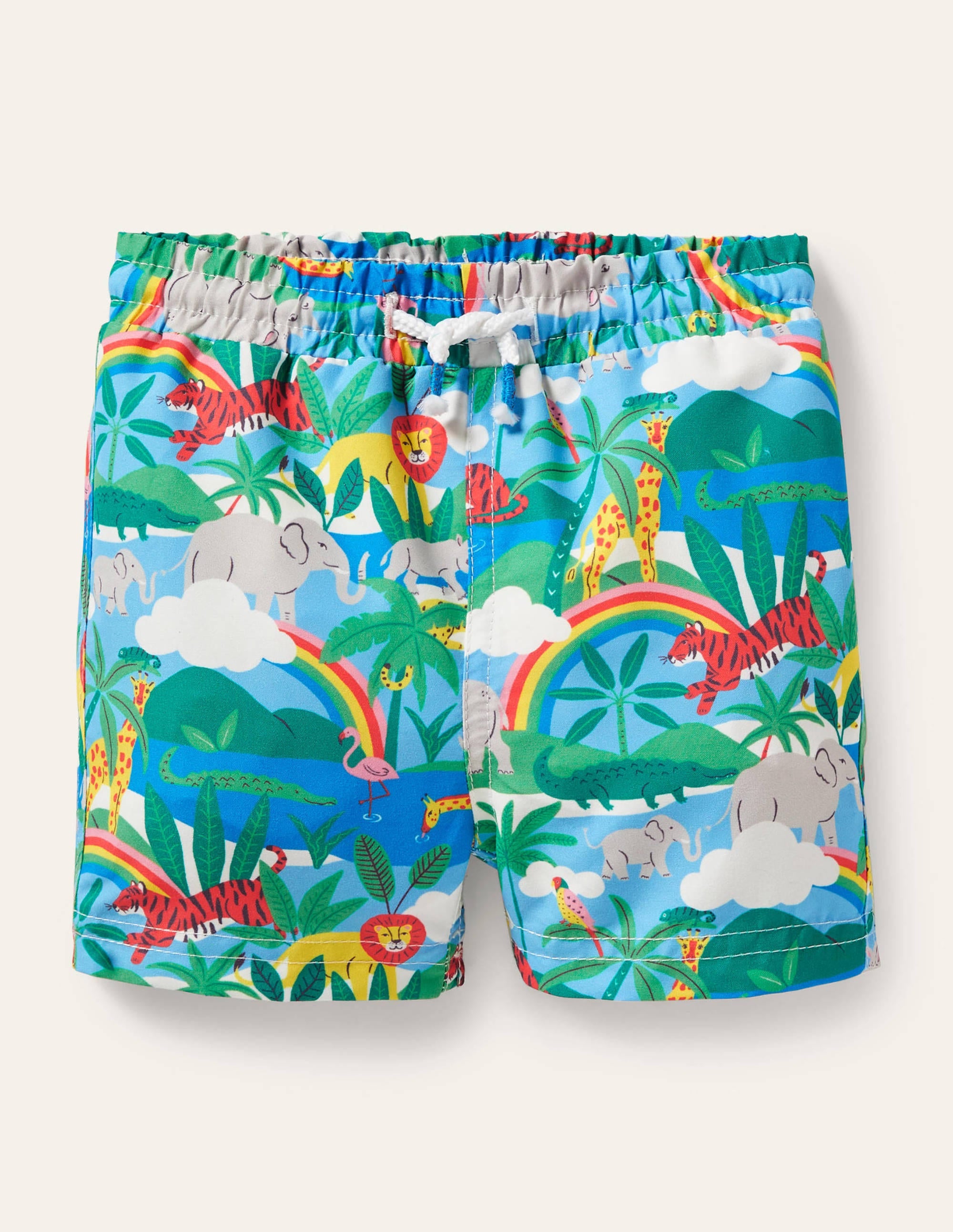 Badeshorts-Naturweiß/Surfbrett-Blau, Regenbogen/Dschungel - Image 1