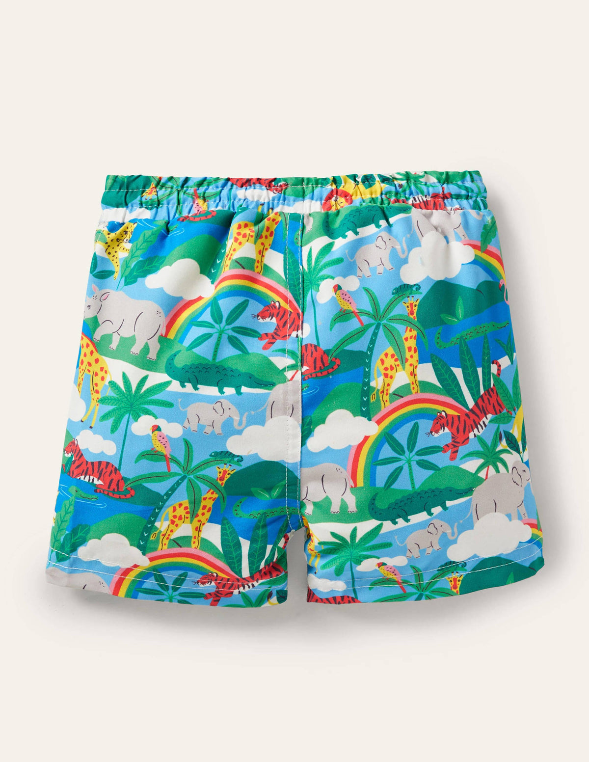Badeshorts-Naturweiß/Surfbrett-Blau, Regenbogen/Dschungel-2