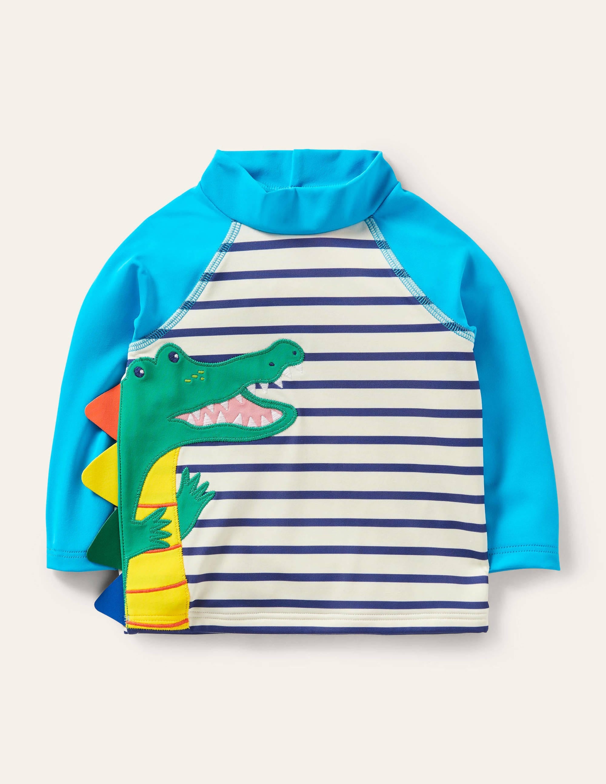 Badeshirt-Naturweiß/Segelblau, Krokodil - Image 1