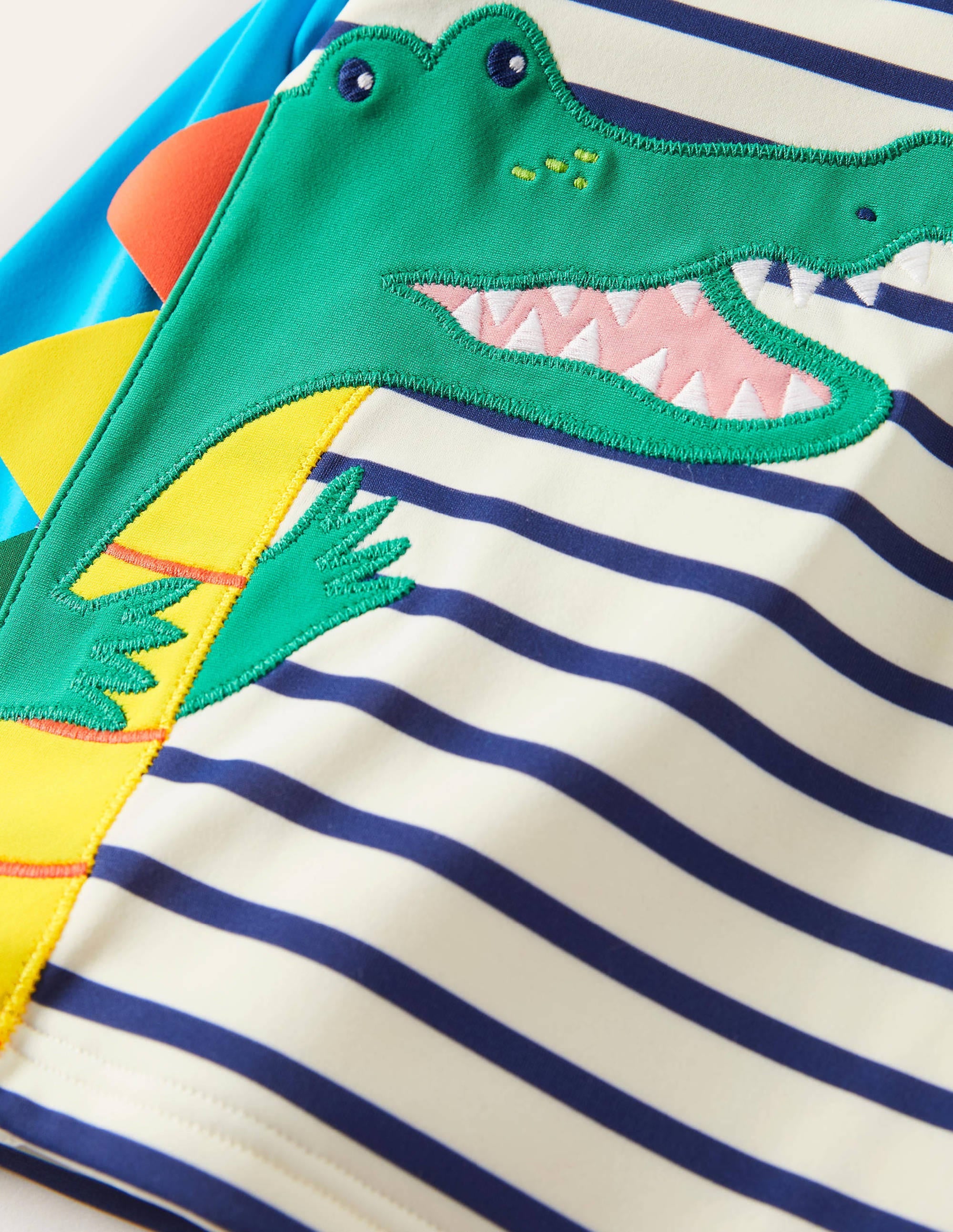 Badeshirt-Naturweiß/Segelblau, Krokodil - Image 3
