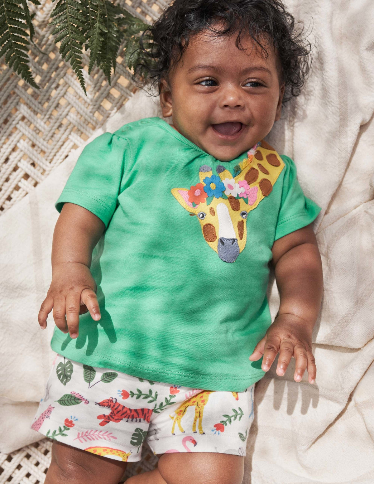 Appliqué Shorts Playset-Green Giraffe - Image 8