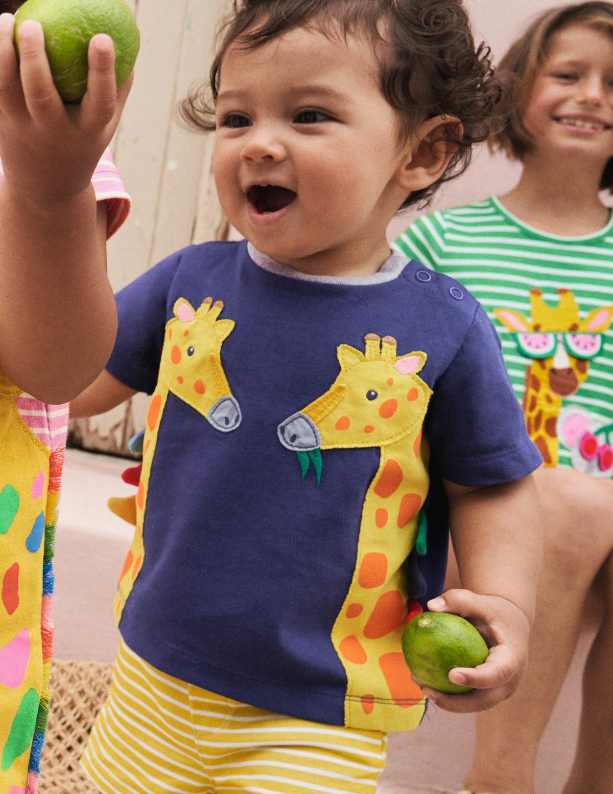 Appliqué T-shirt & Shorts Set-Starboard/Ivory Giraffe-5