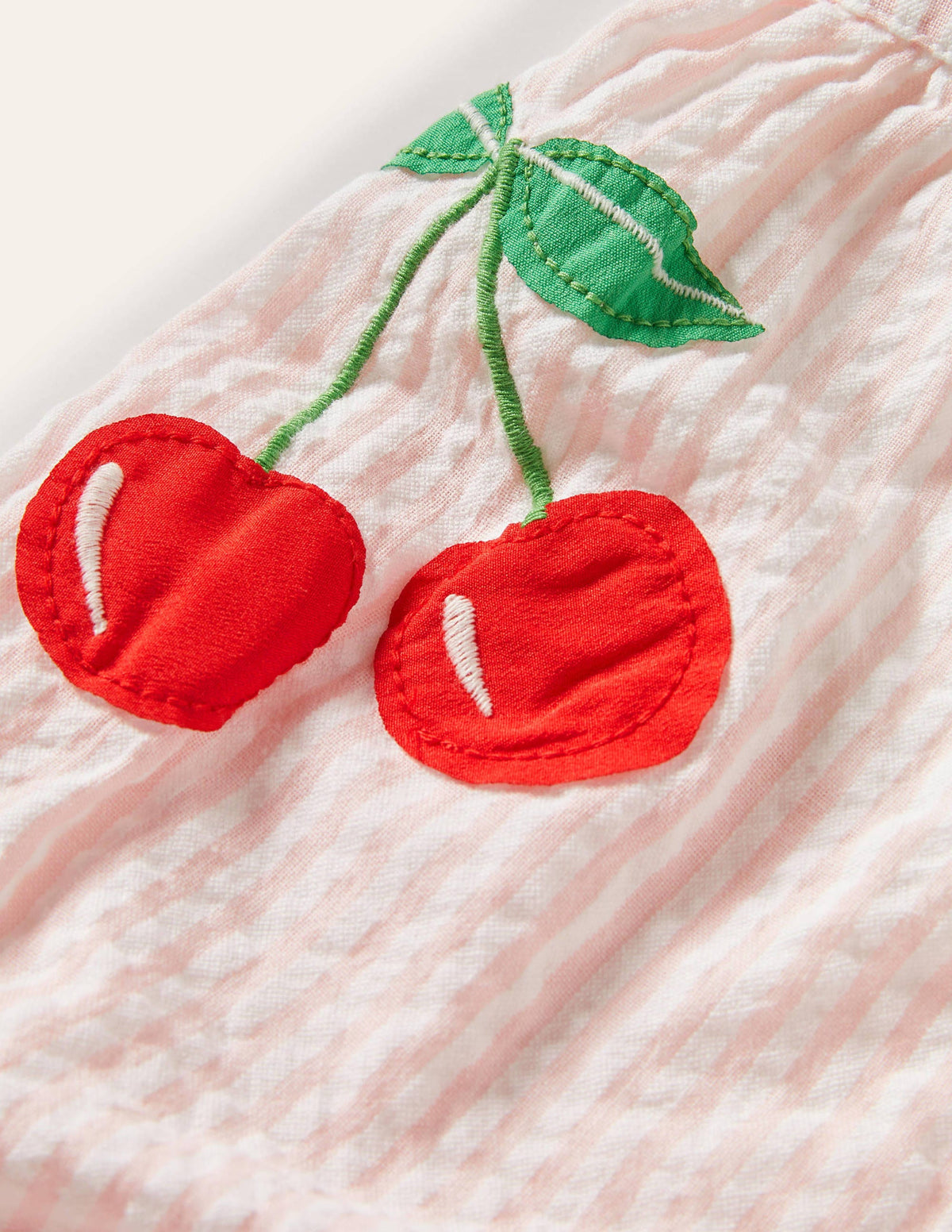 Ensemble avec barboteuse à motif cerise-Coutil cerise ivoire/rose boto-3