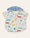 Towelling Throw On-Multi Jungle Stamp