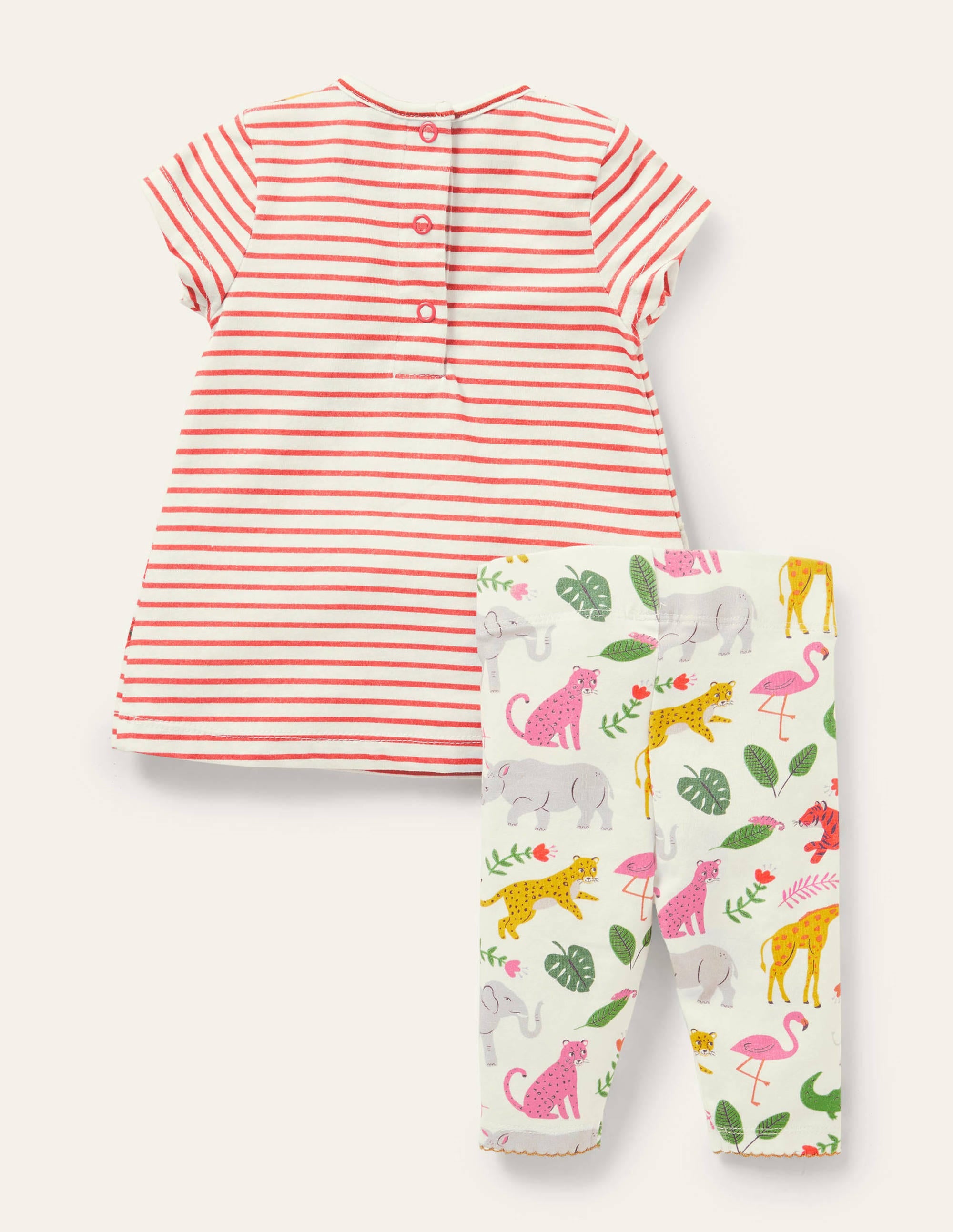Spielset mit Kleid und Leggings-Rot/Naturweiß, Dschungeltiere - Image 2
