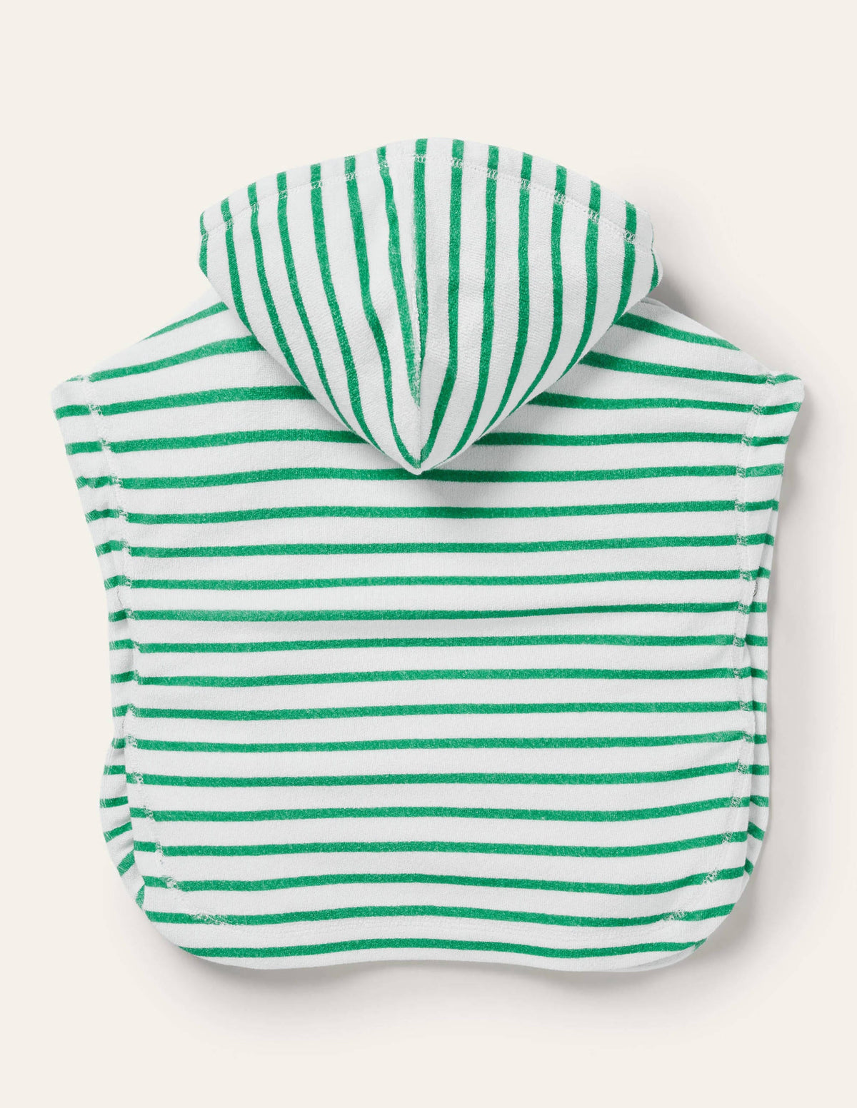 Frottee-Kapuzenponcho-Grün/Naturweiß, Löwen-2