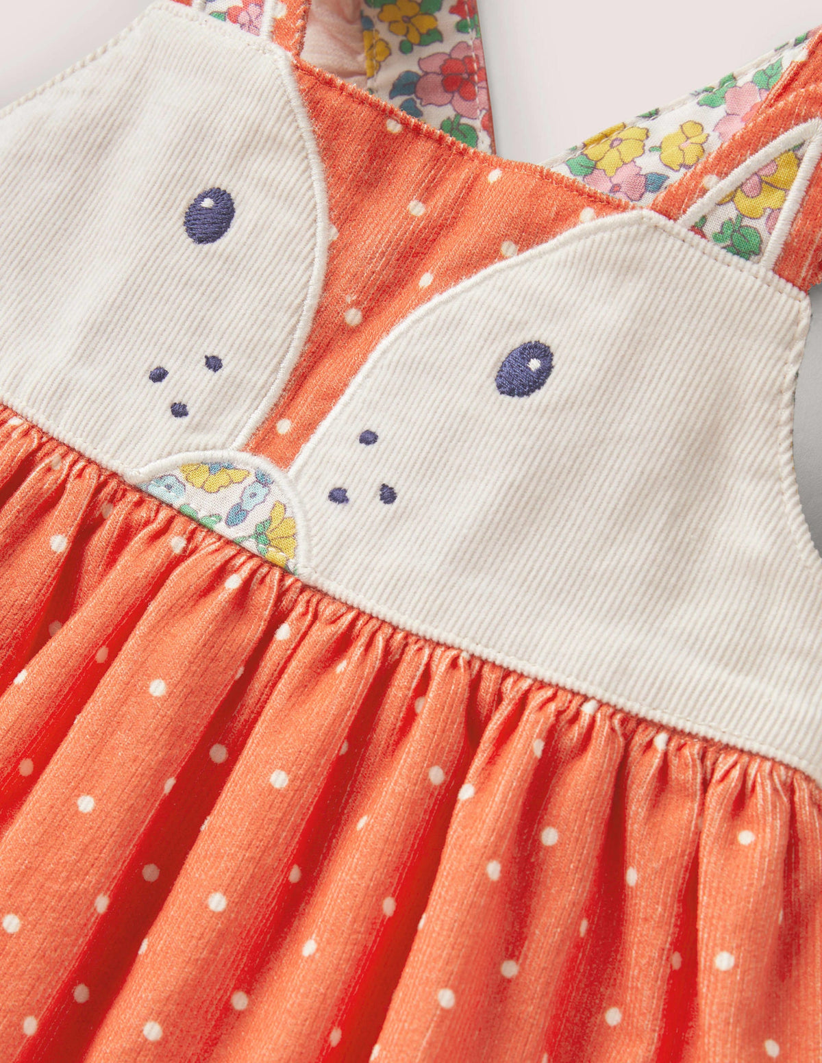 Schürzenkleid aus Cord-Tigerlilienorange, Pünktchen/Fuchs-3