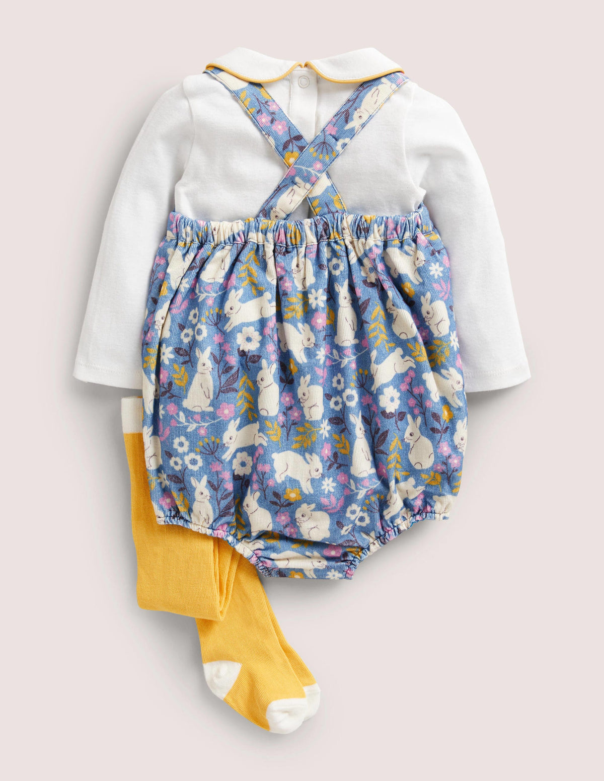 Ensemble 3 pièces avec barboteuse imprimée-Motif Bunny Field bleu-2