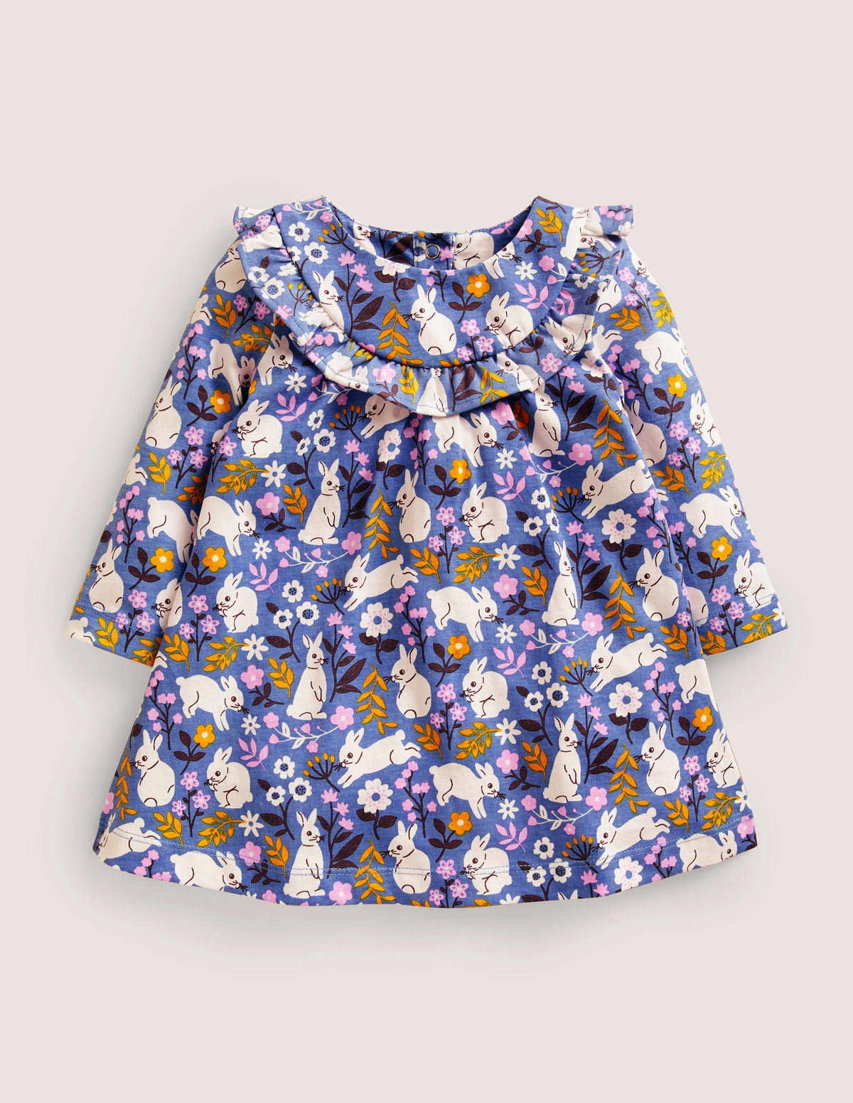 Robe imprimée à manches longues-Motif Bunny Field Côte d'azur-1