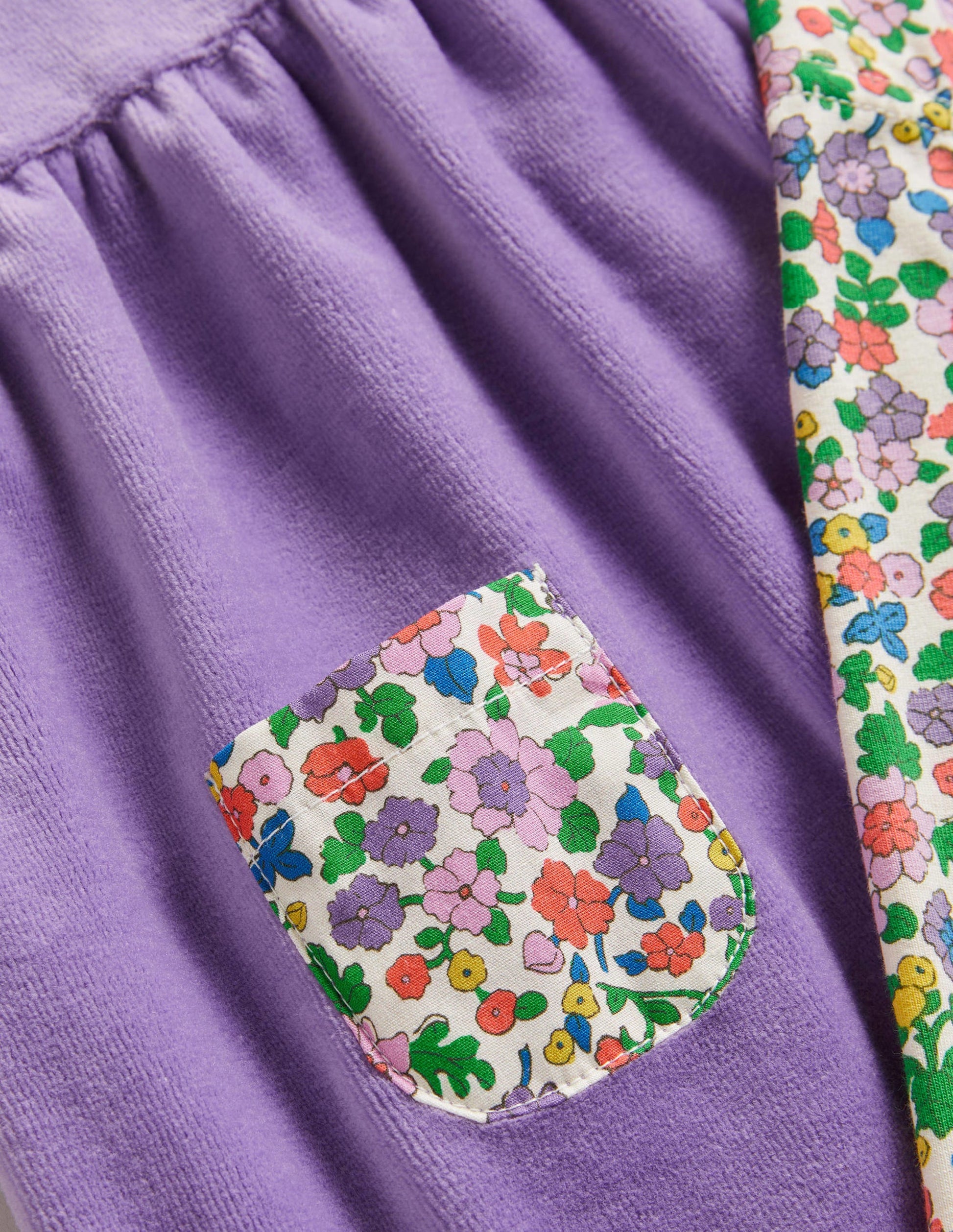 Velour Dress and Legging Set-Aster Purple Floral-3