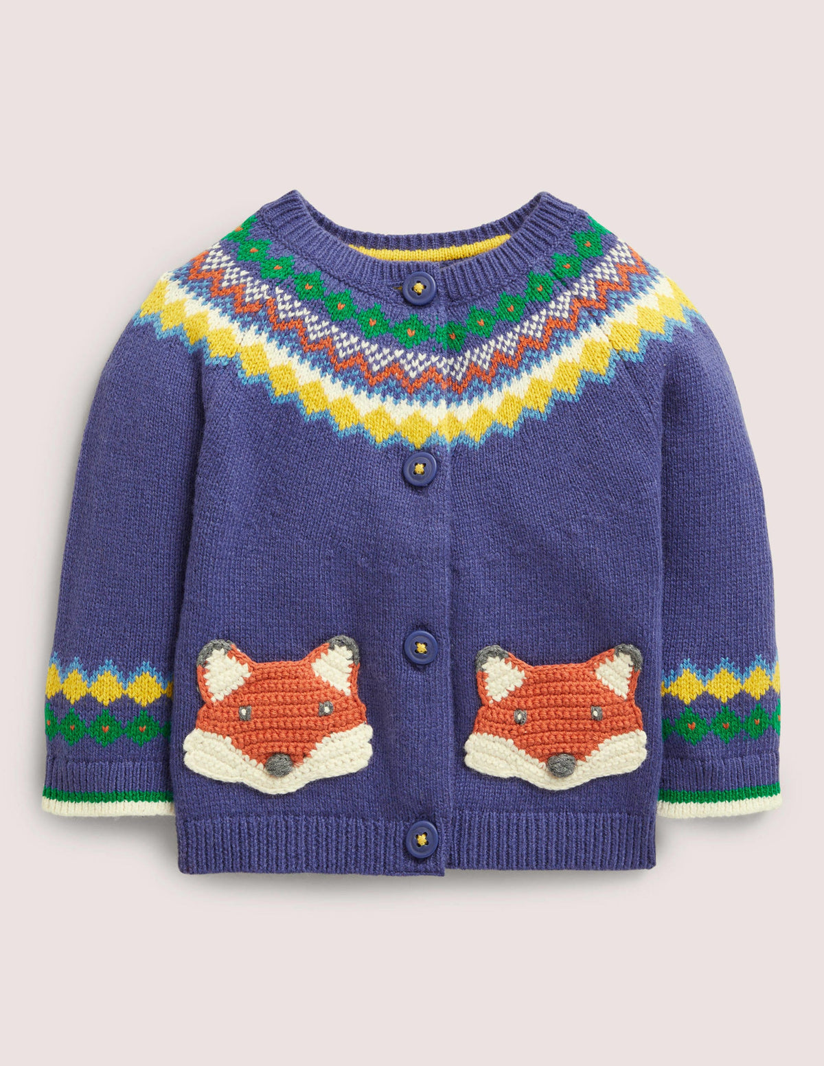 Cardigan mit Fair-Isle-Passe-Segelblau, Fair-Isle-Muster/Fuchs-1
