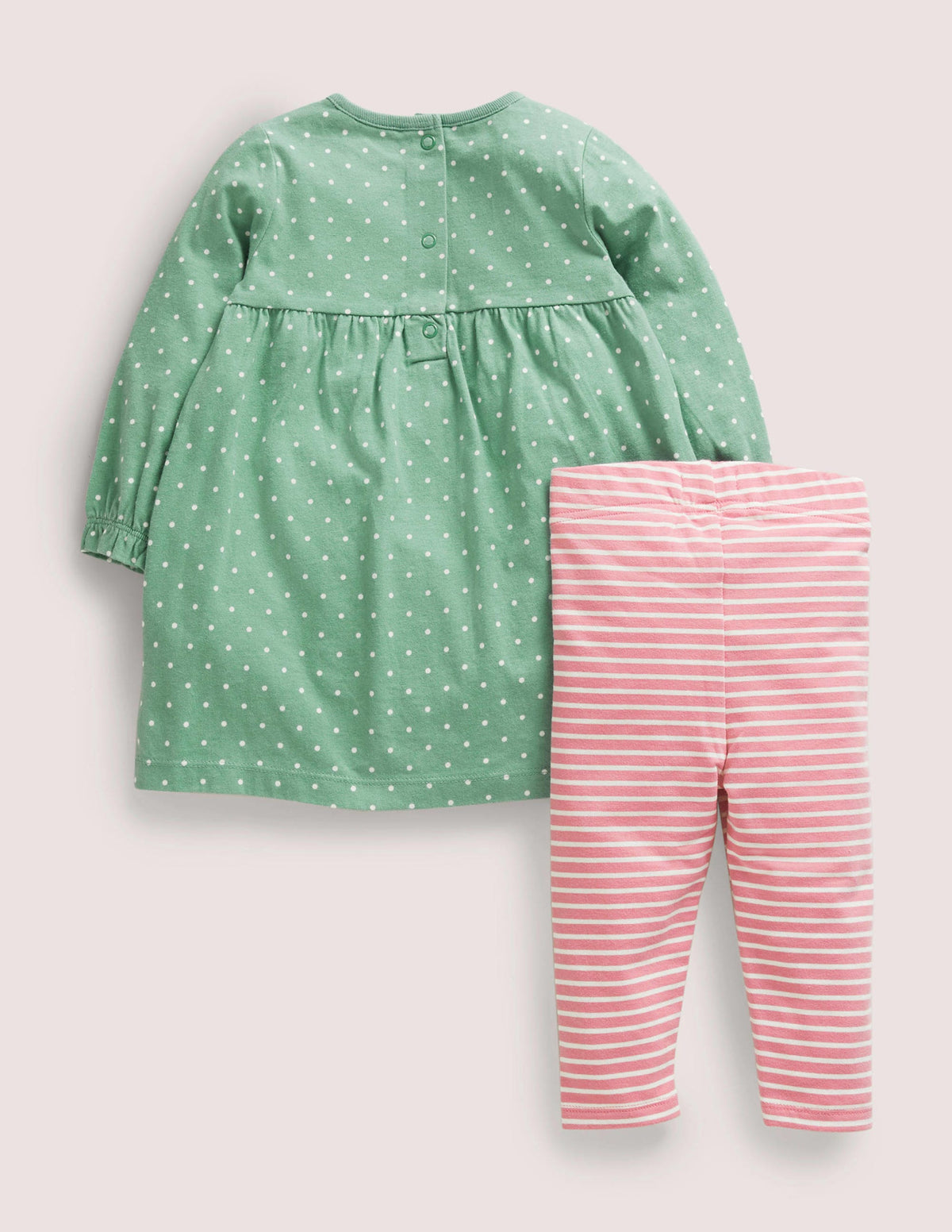 Set aus Applikationskleid und Leggings-Grün, Festliche Freunde-2