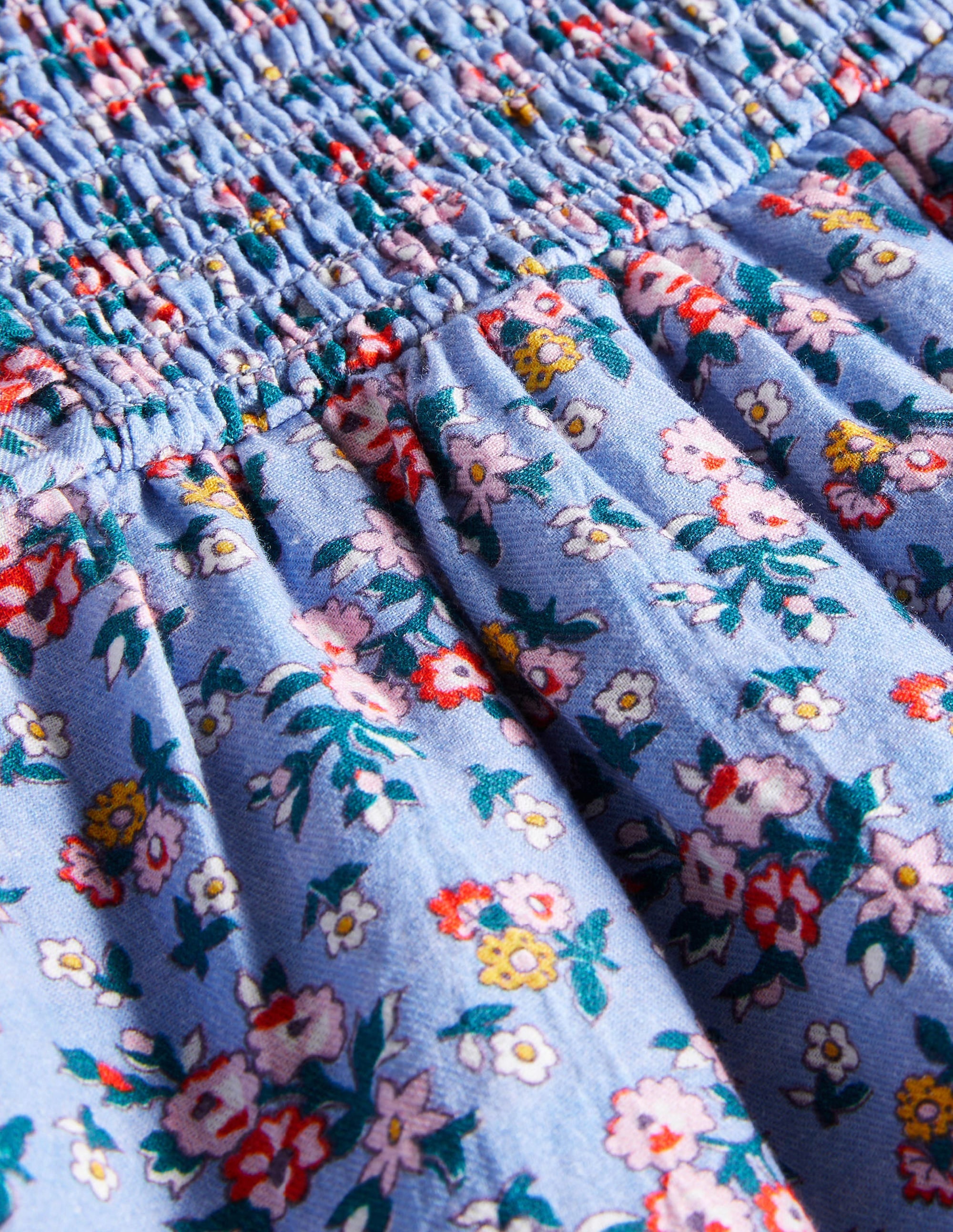 Robe tissée imprimée-Motif floral bleu ancien - Image 3